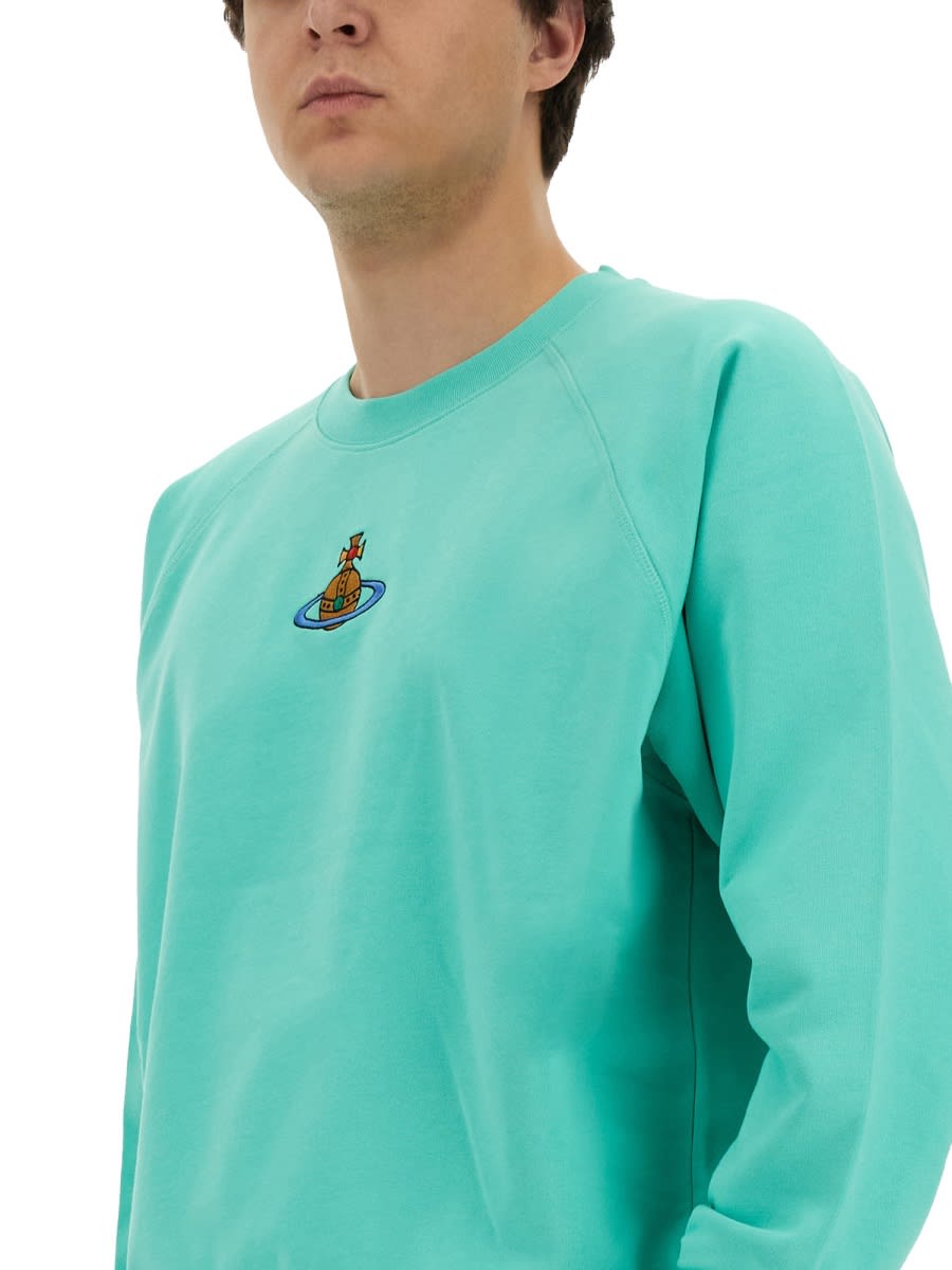 Shop Vivienne Westwood Sweatshirt With Logo In Azure