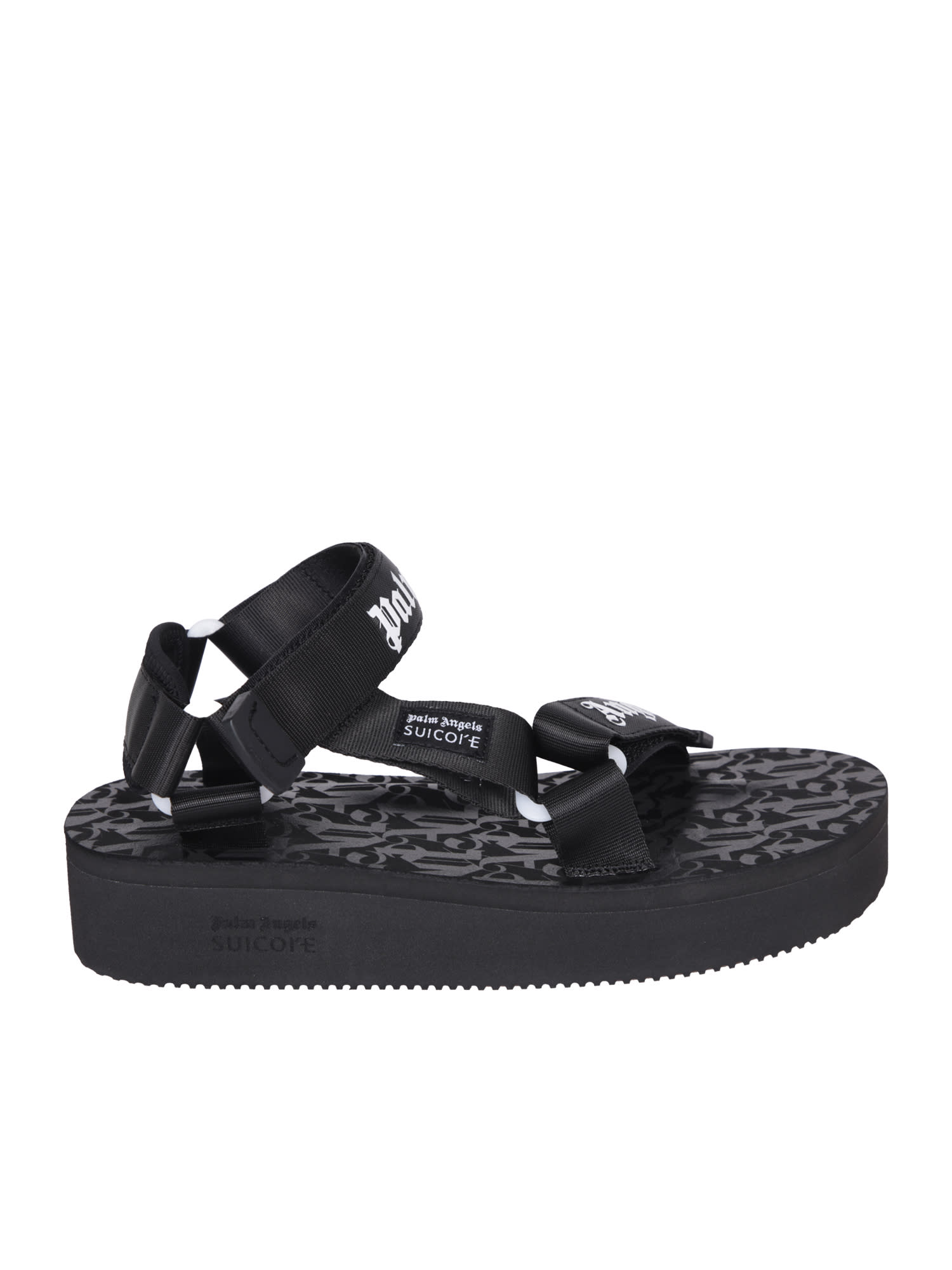 Shop Palm Angels Depa Black Sandals