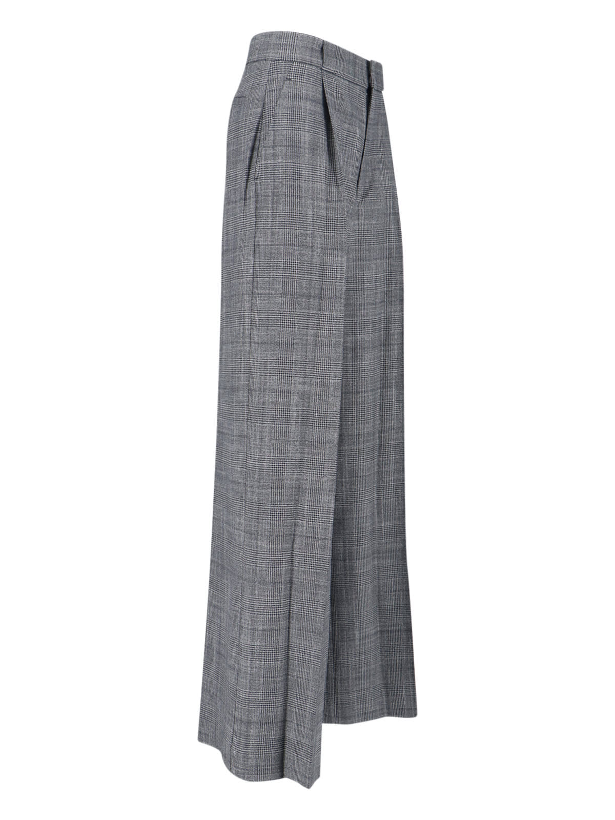 Sa Su Phi High Waist Wide Leg Trousers With Pleats In Gray