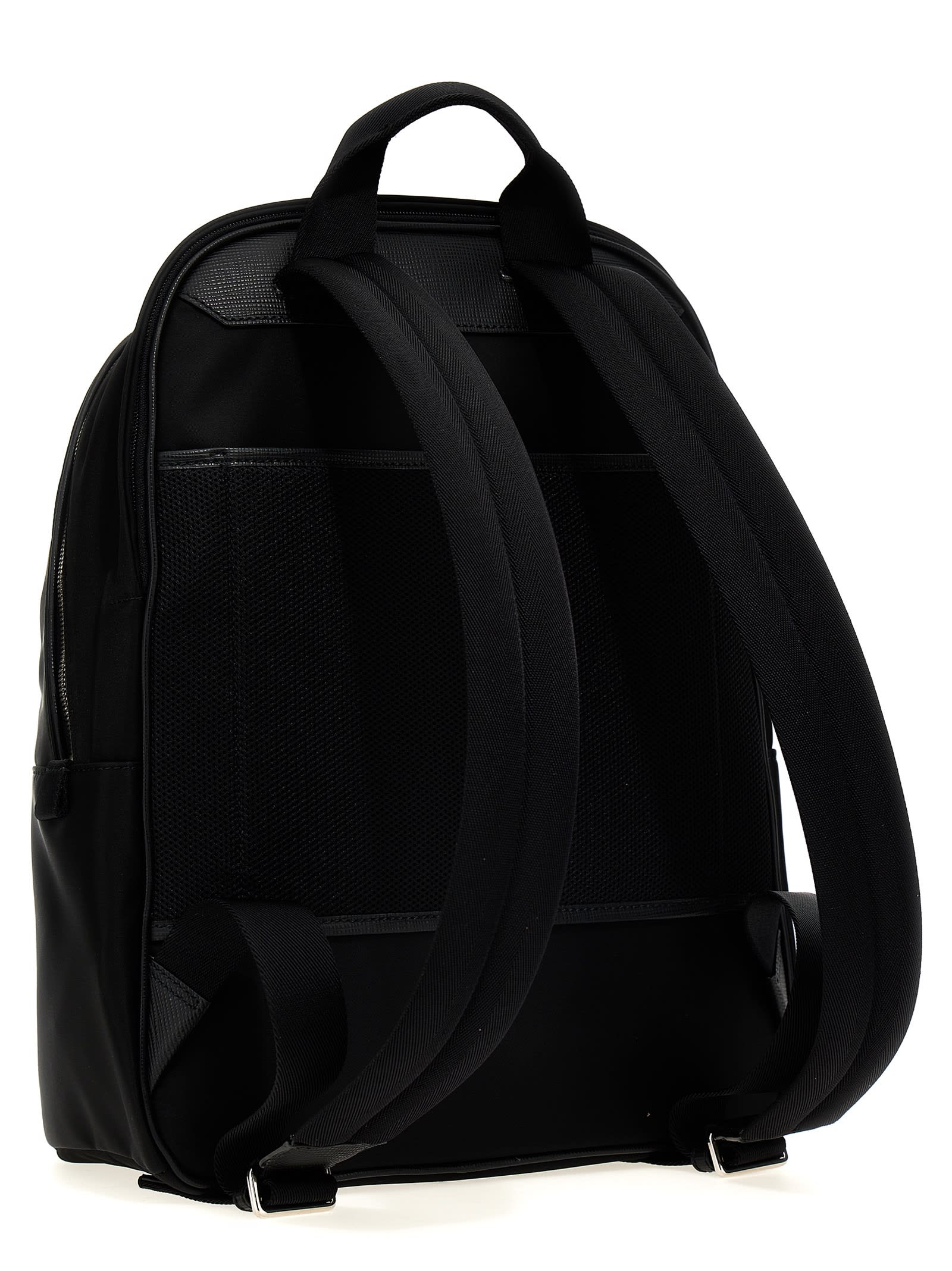 Shop Bally Logo Nylon Backpack In Black