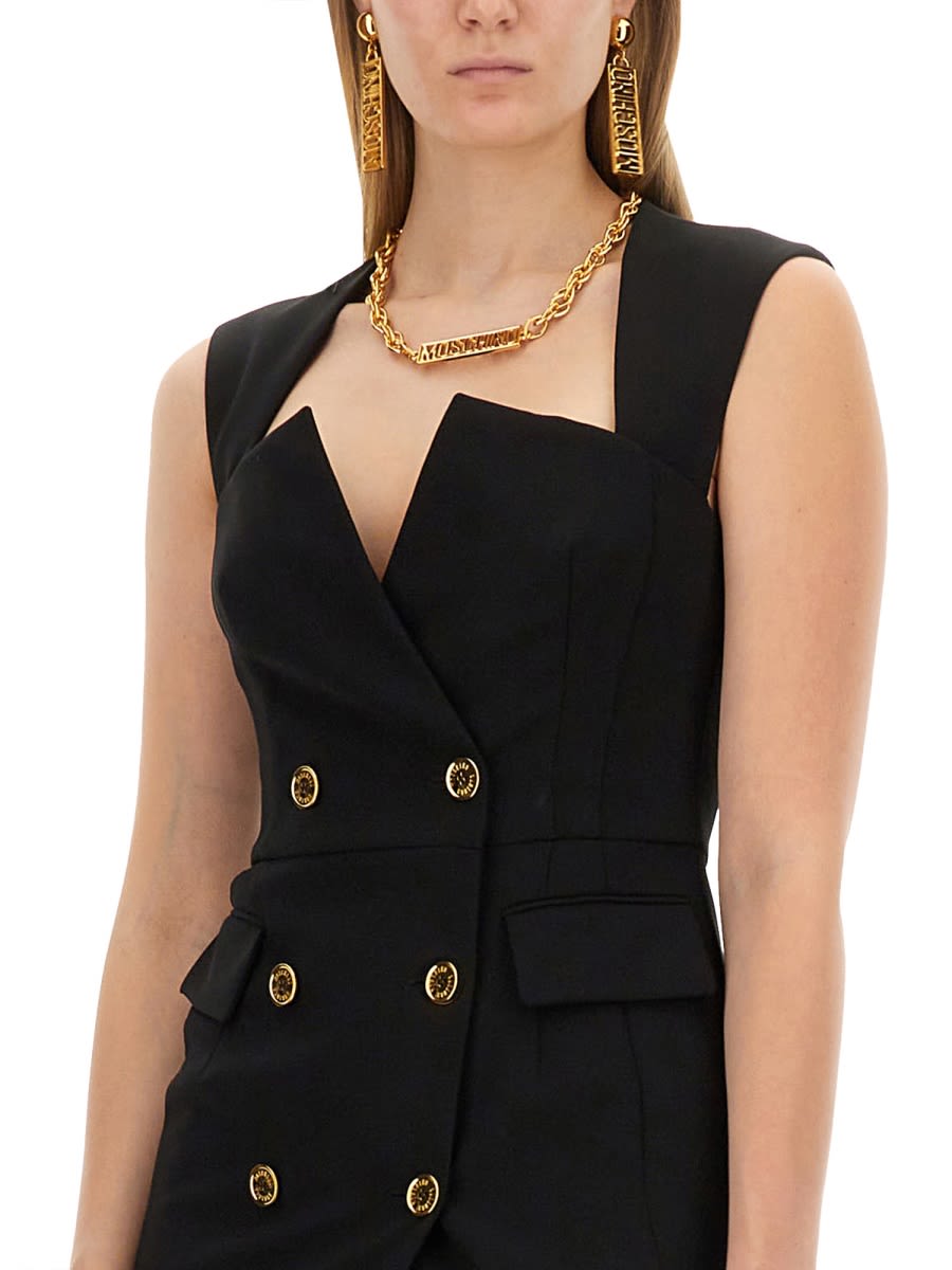 Shop Moschino Crepe Dress In Black