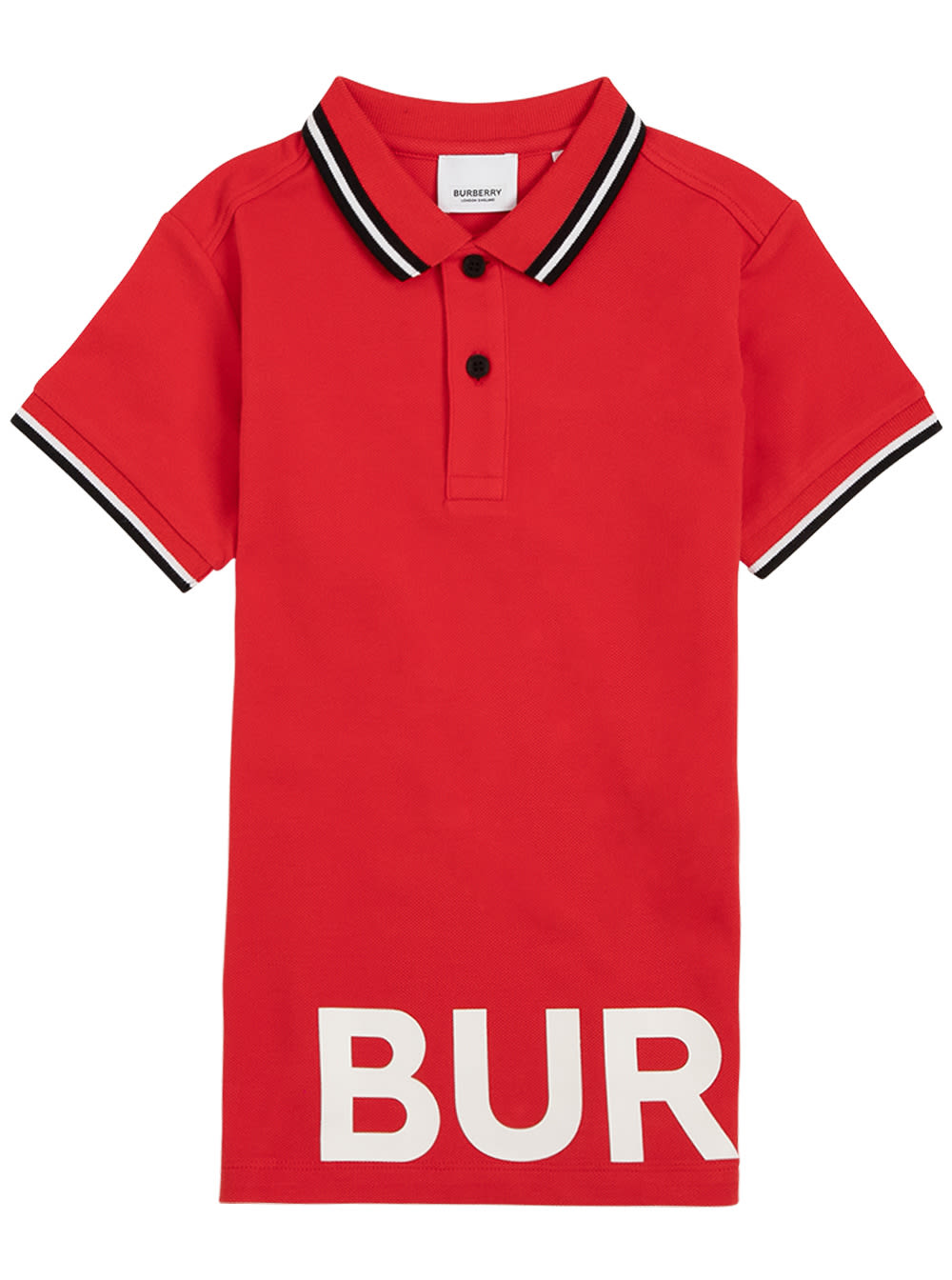 Burberry Jerome Cotton Piquet Red Polo Shirt With Logo