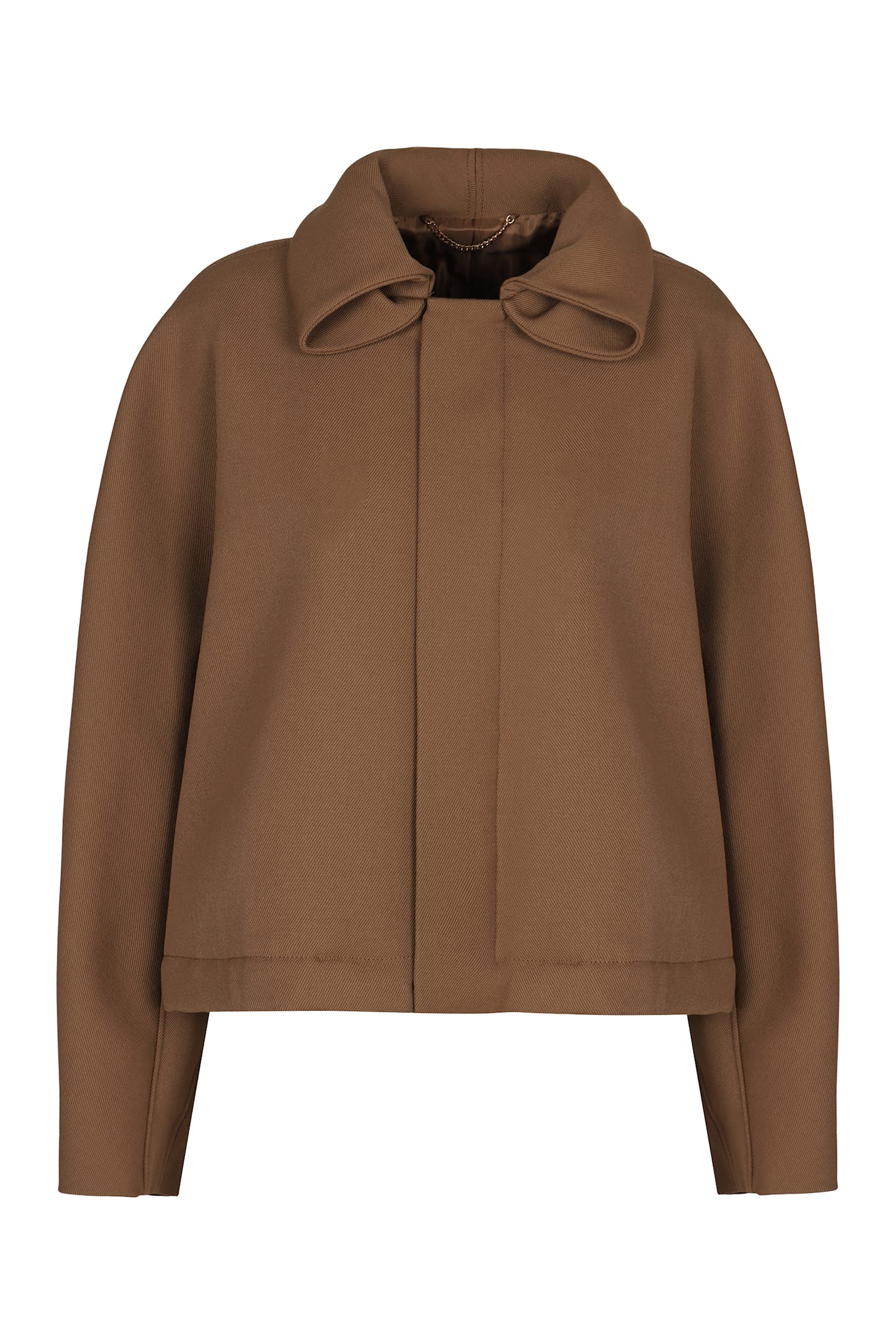 Victoria Beckham Bomber Jacket In Wool In Brown