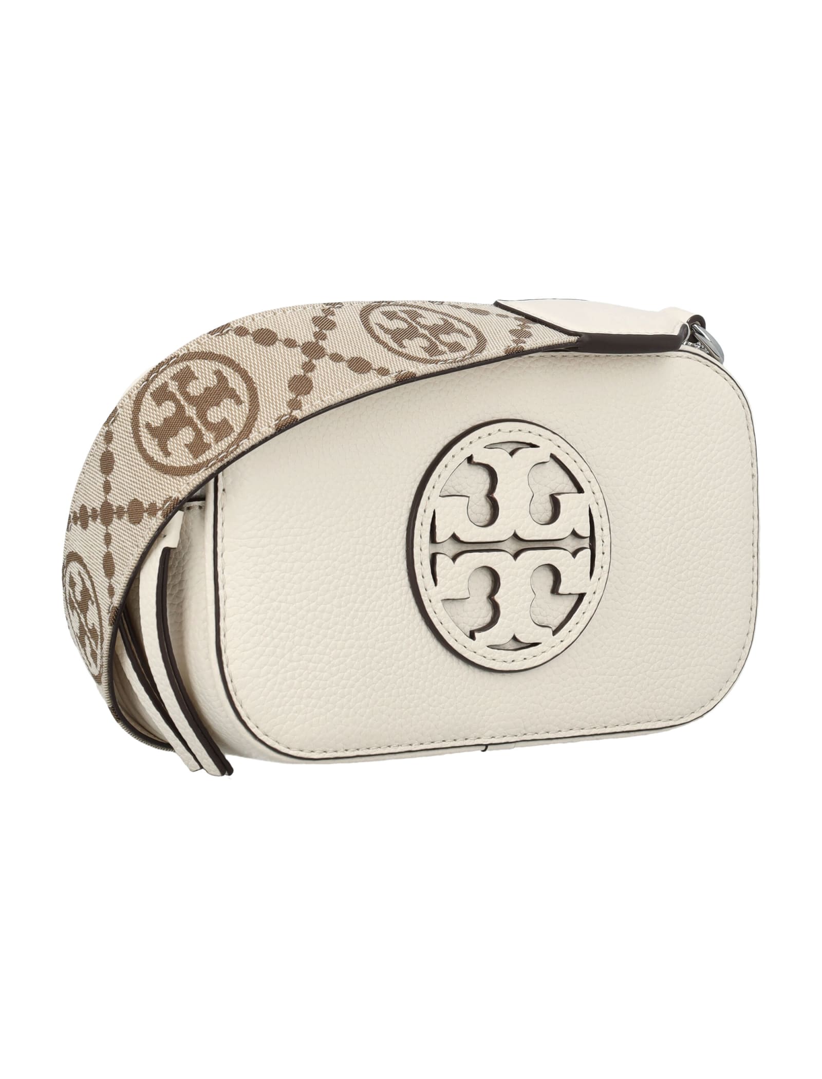 Shop Tory Burch Miller Mini Crossbody Bag In New Ivory