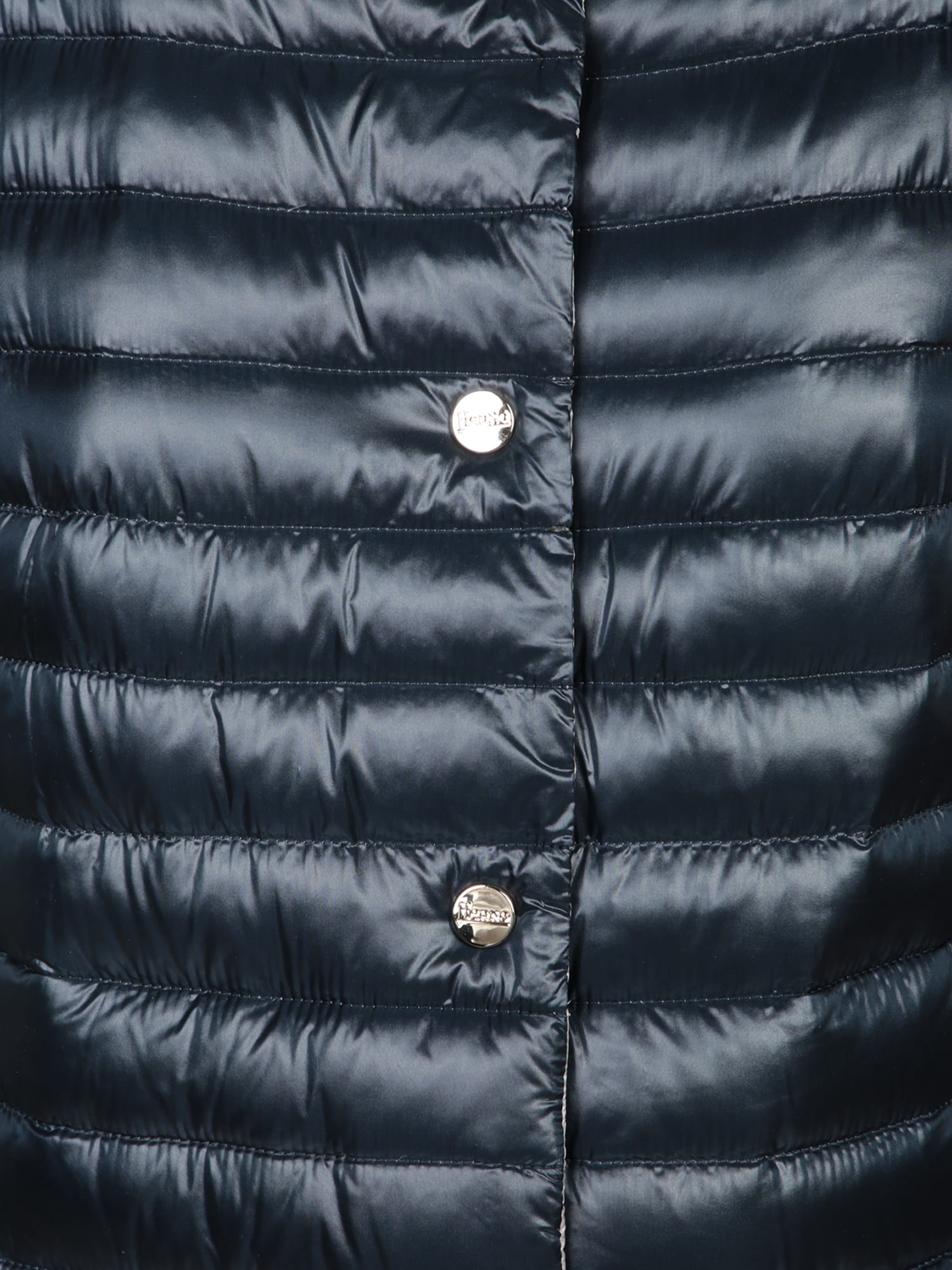 Herno Navy A-line Reversible Down Jacket For Women In Blue