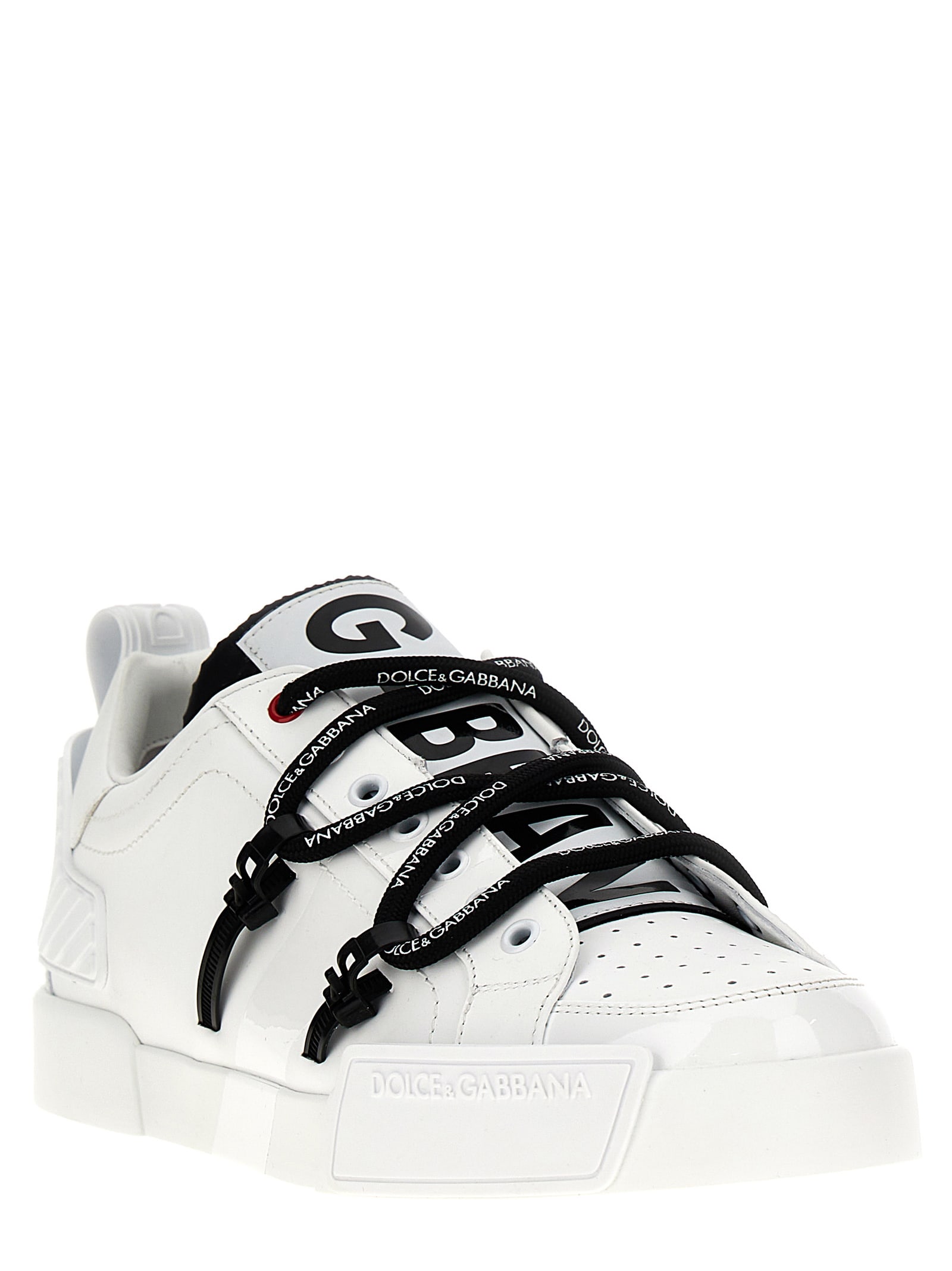 Shop Dolce & Gabbana Portofino Sneakers In White/black