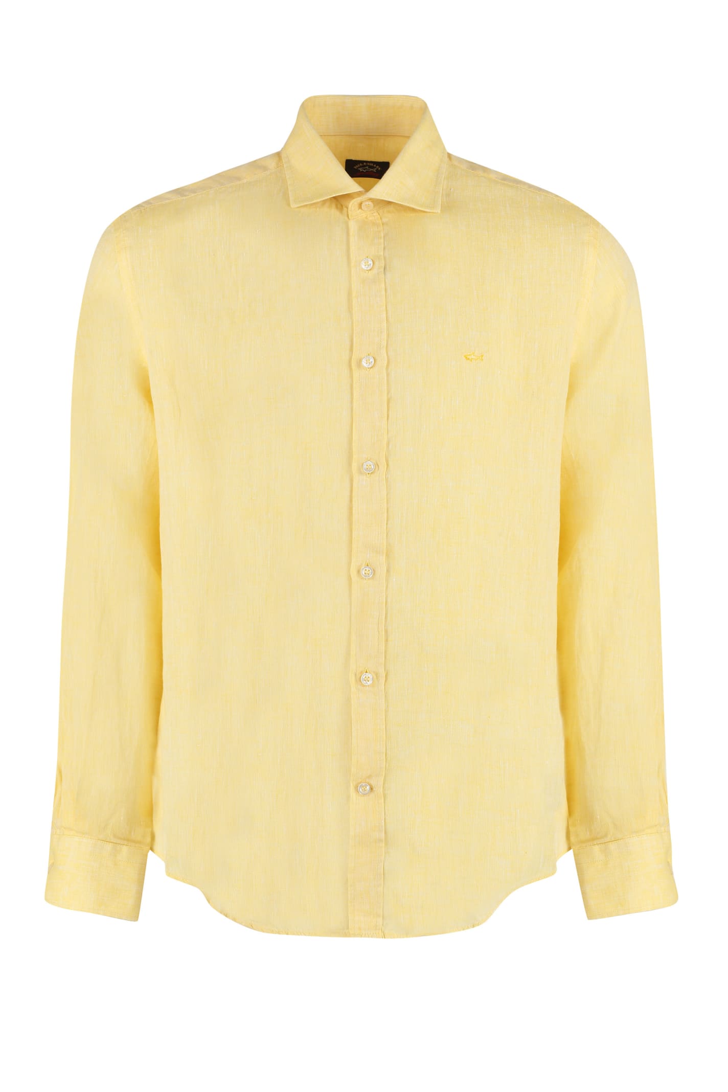 Paul&shark Linen Shirt In Yellow