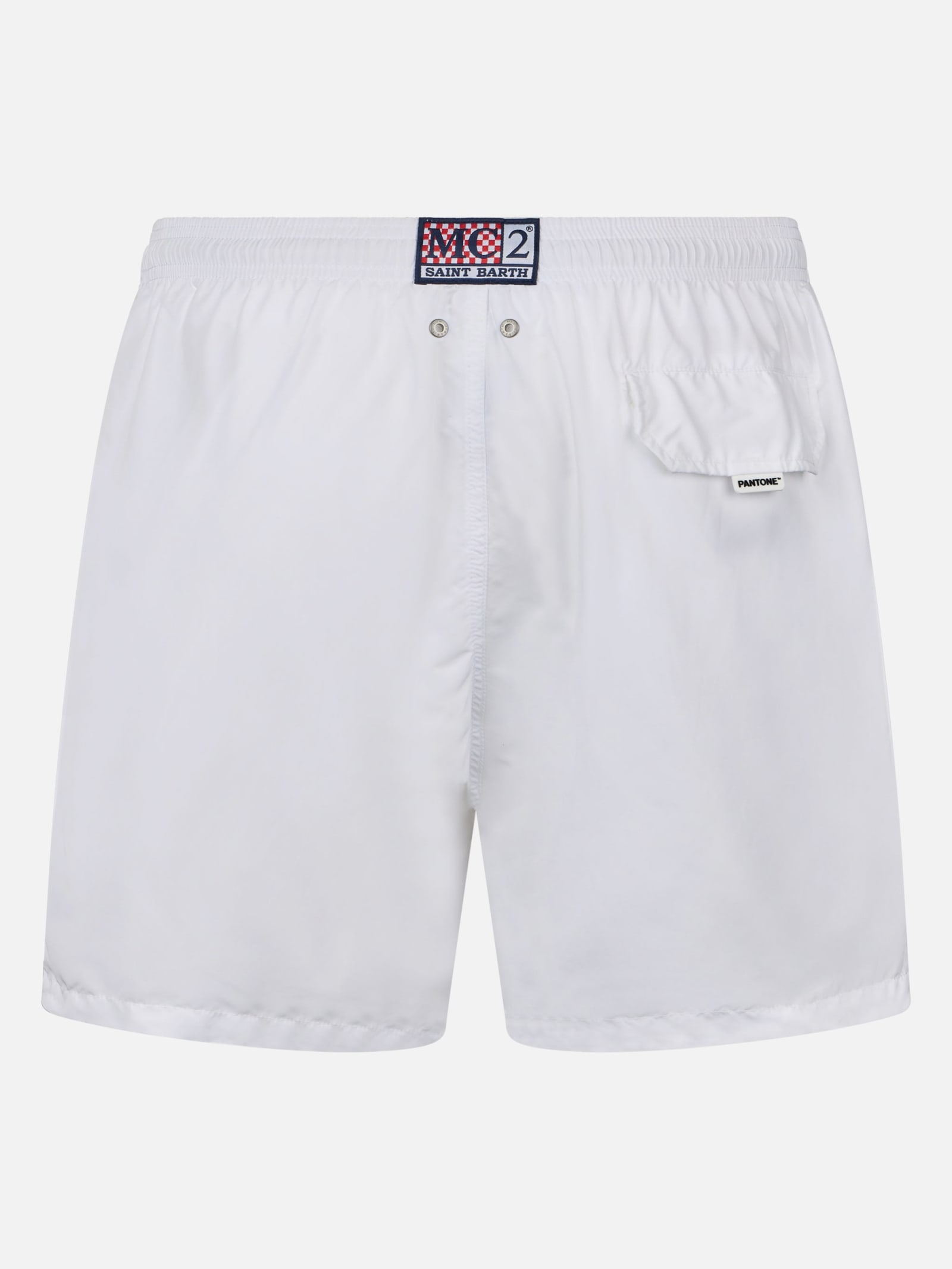 MC2 SAINT BARTH MAN LIGHTWEIGHT FABRIC WHITE SWIM SHORTS LIGHTING PANTONE PANTONE® SPECIAL EDITION