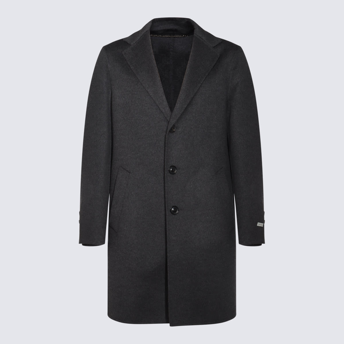 Shop Canali Dark Grey Wool Casual Jacket