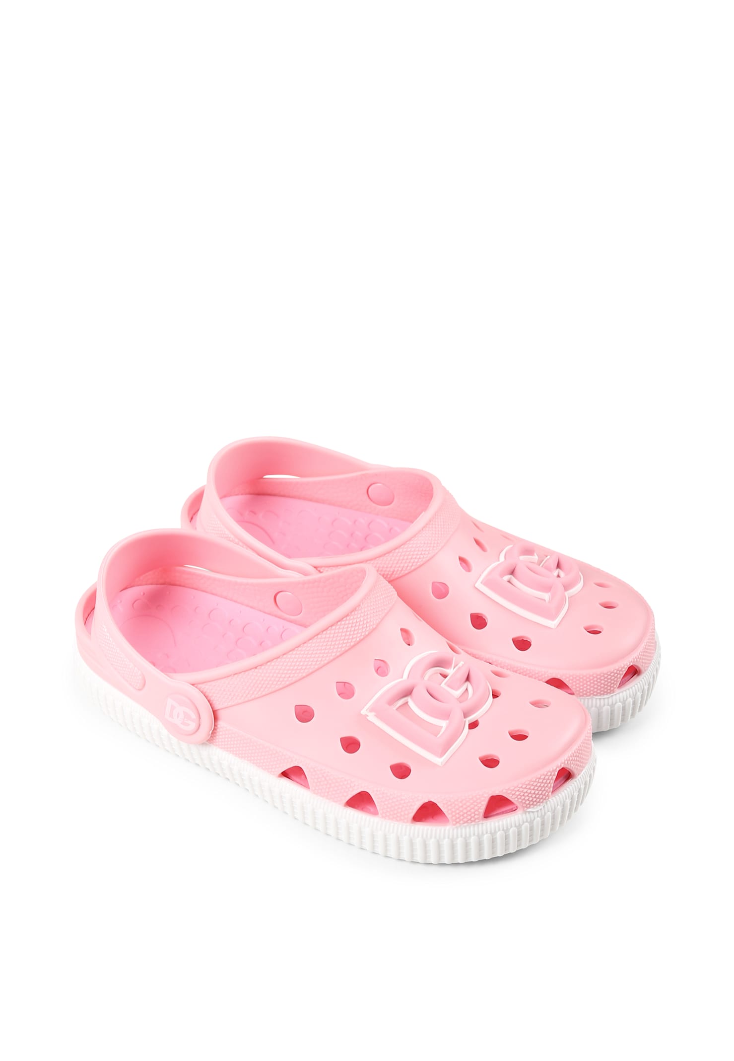 Shop Dolce & Gabbana Pink Mules For Girl With Logo Dg