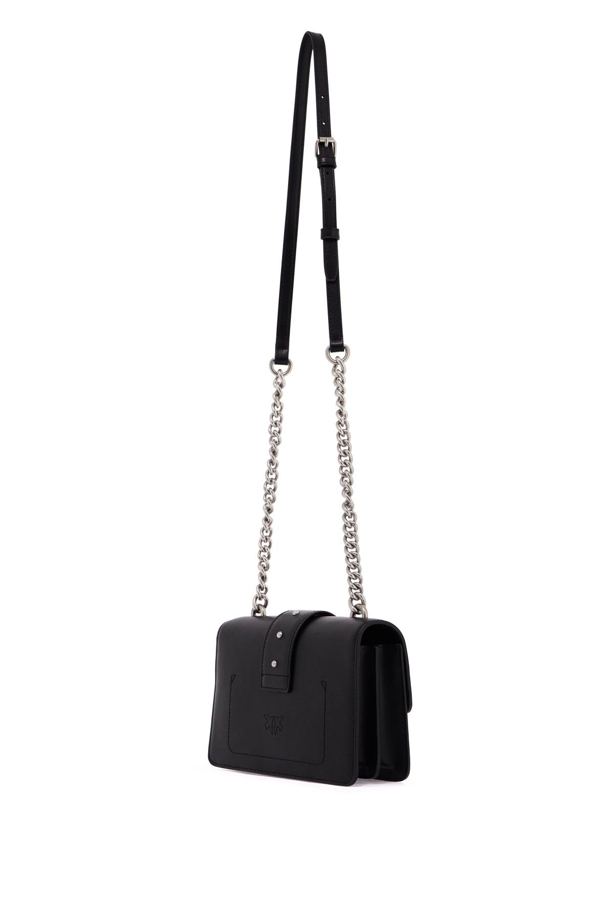 Shop Pinko Classic Love Icon Simply Bag In Nero-old Silver (black)