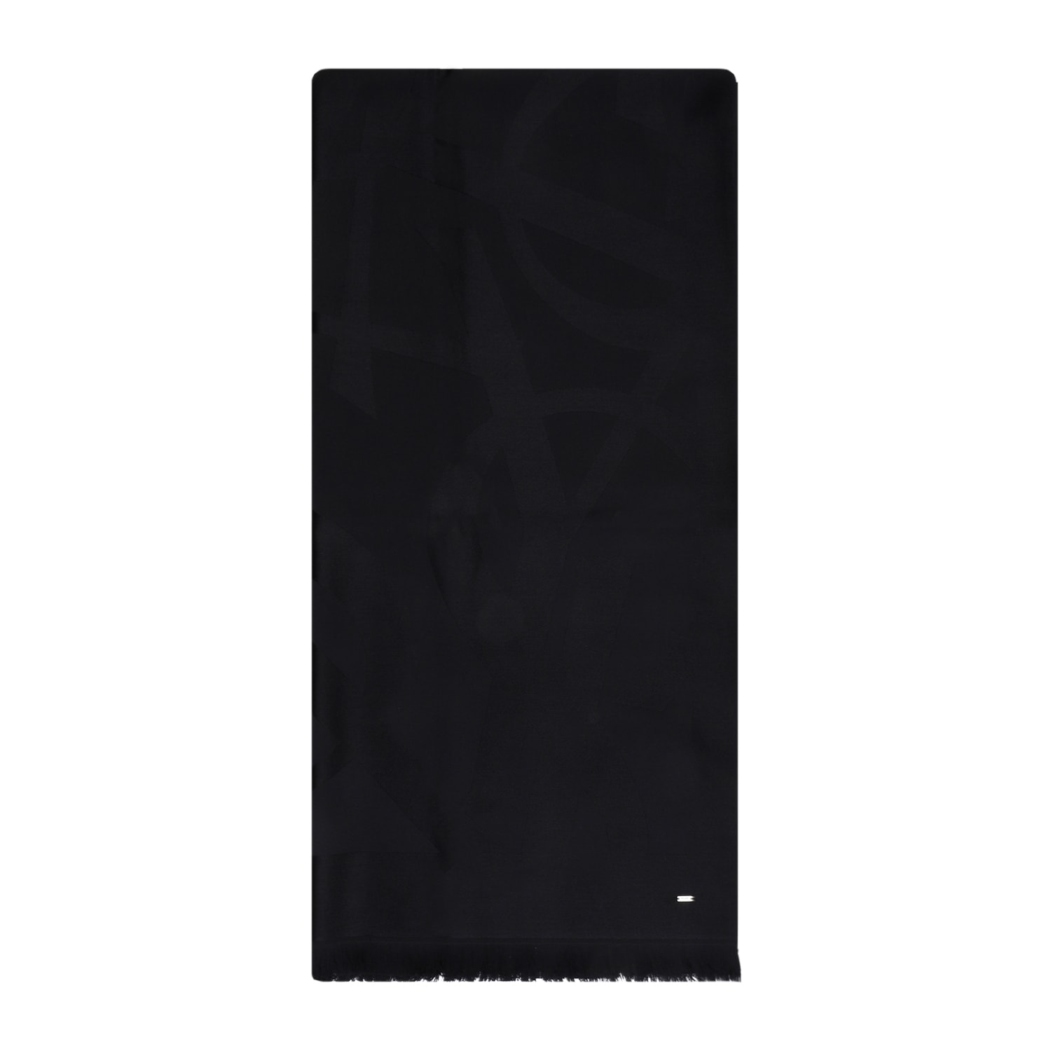 Shop Saint Laurent Ysl Scarf In Black