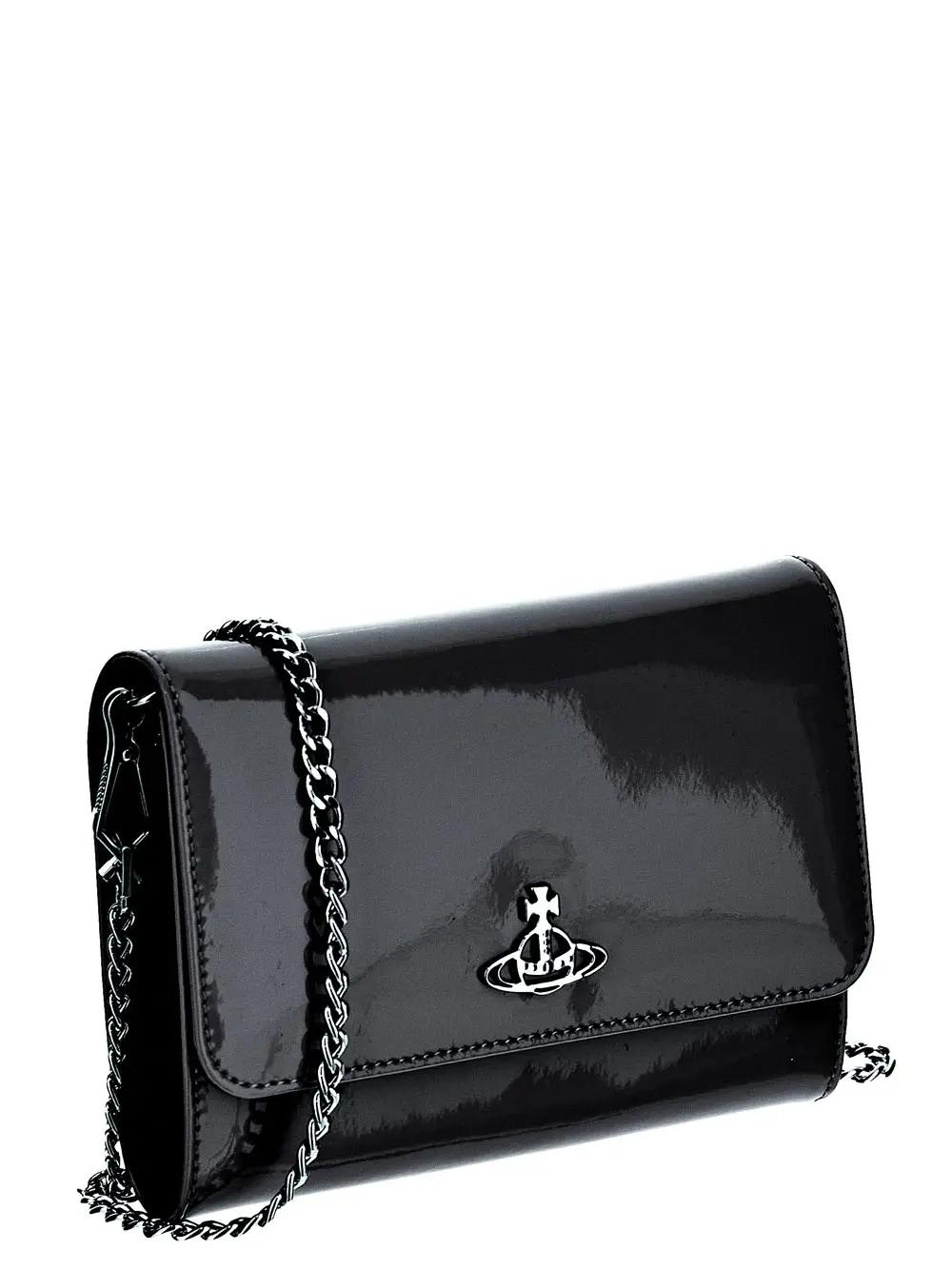 Shop Vivienne Westwood Shiny Patent Crossbody Bag In Black