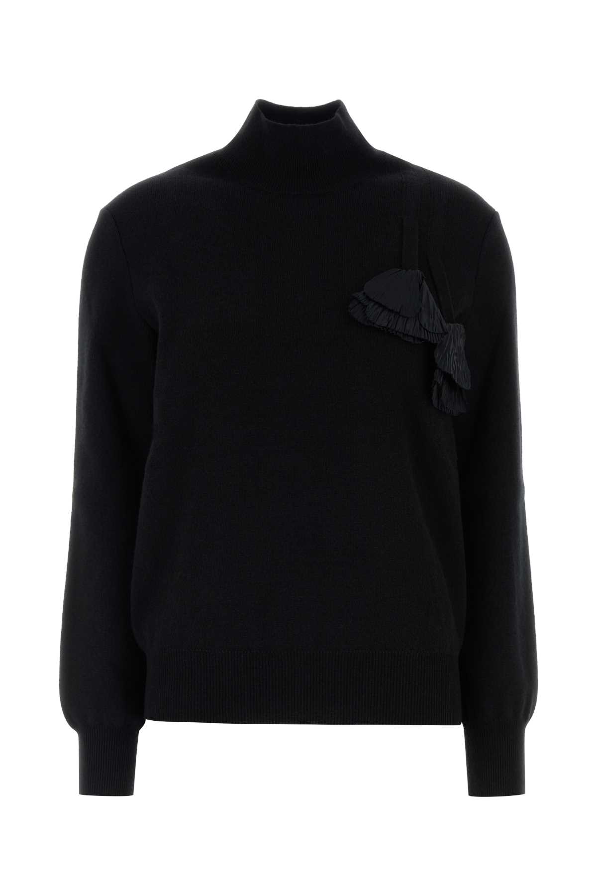 Ferragamo Floral Insert Sweater Sweaters And Cardigans Black In Black