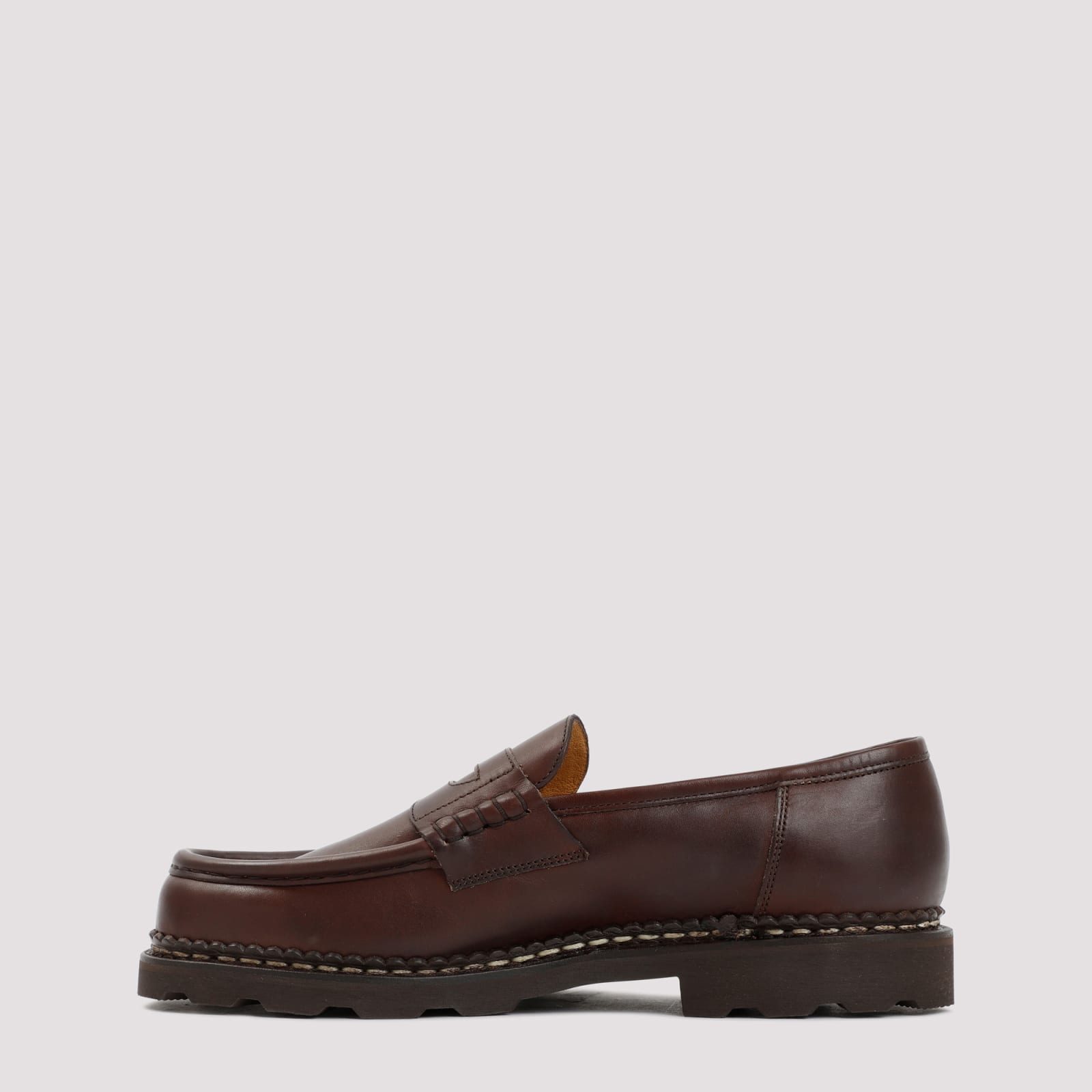 Shop Paraboot Leather Reims Loafers In Cafe