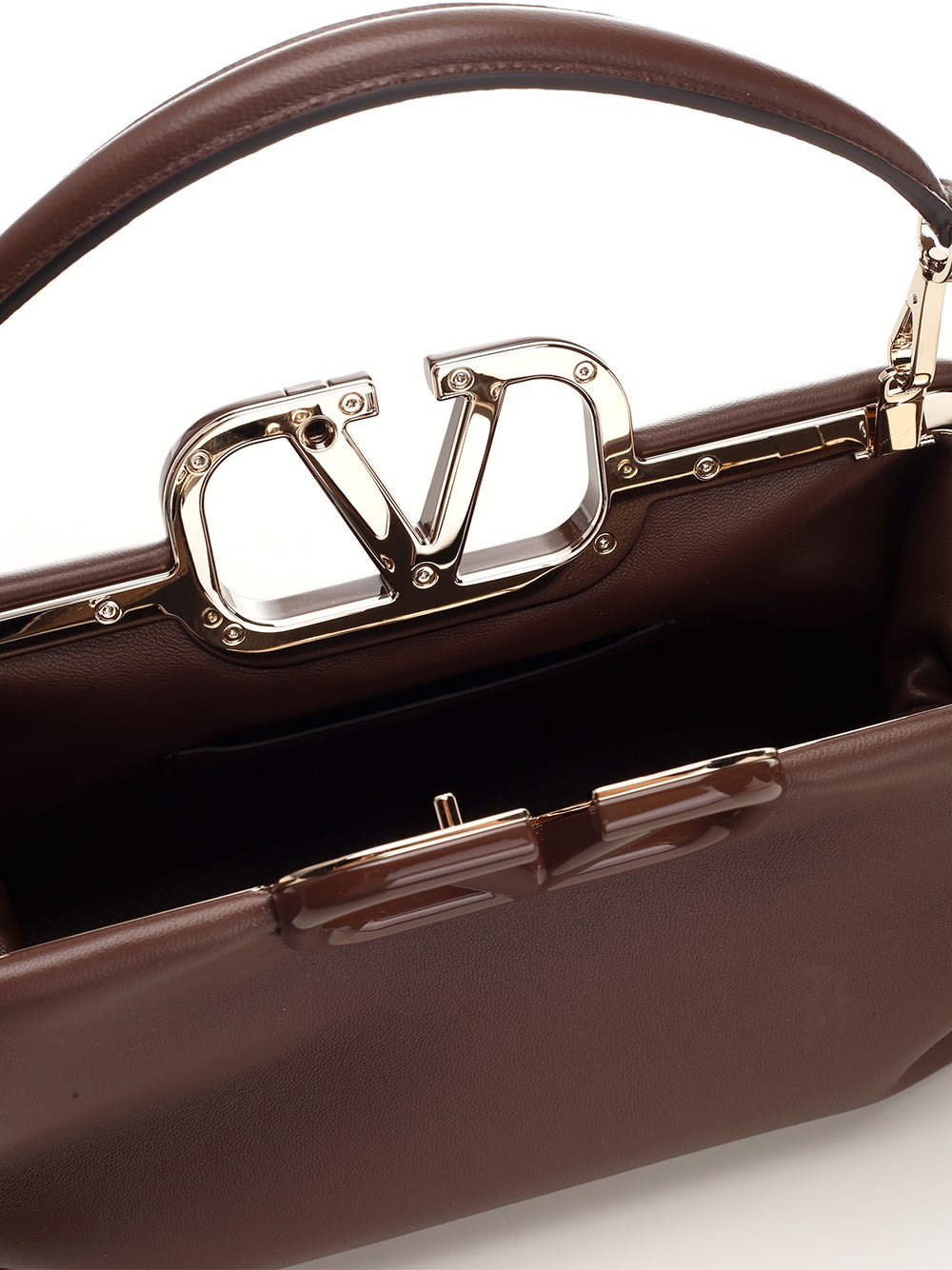 Valentino Garavani Mini VSling Crystal & Paillette Top Handle Bag in Mv6  Light Peach/Rose Mist