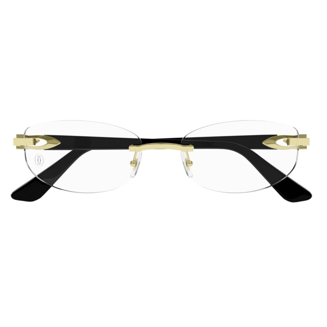Cartier Ct0318o-001 Gold-black-transparent In Gold