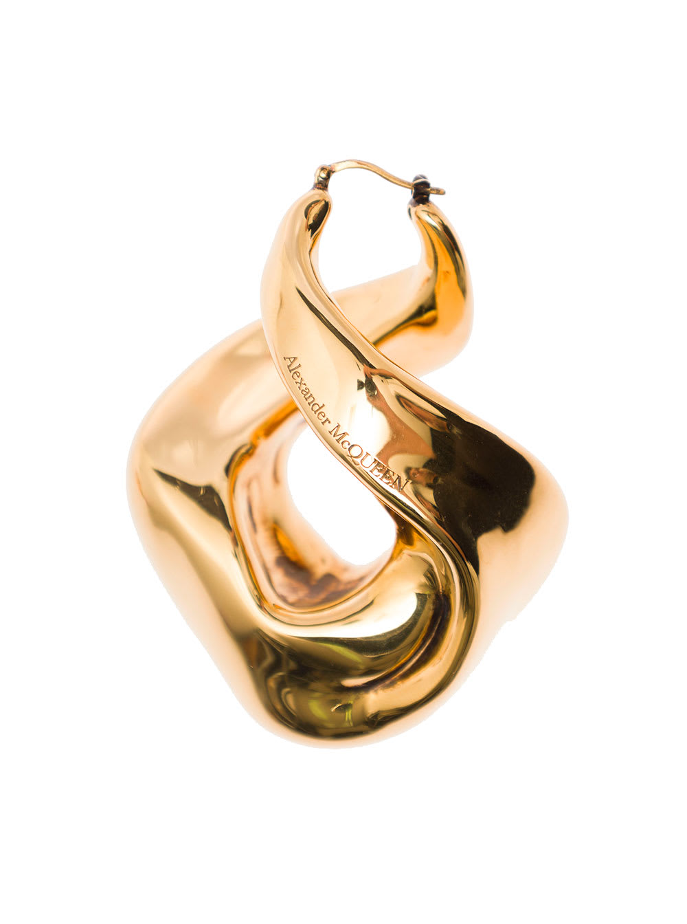Shop Alexander Mcqueen Gold-colored Twisted Earrings In Brass Woman In Metallic