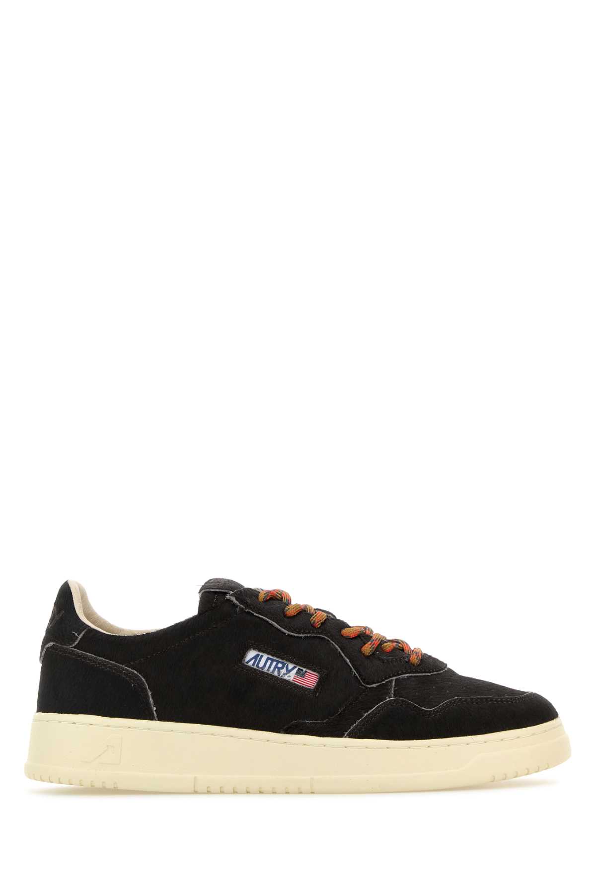 Autry Calf Hair Medalist Style Sneakers In Black