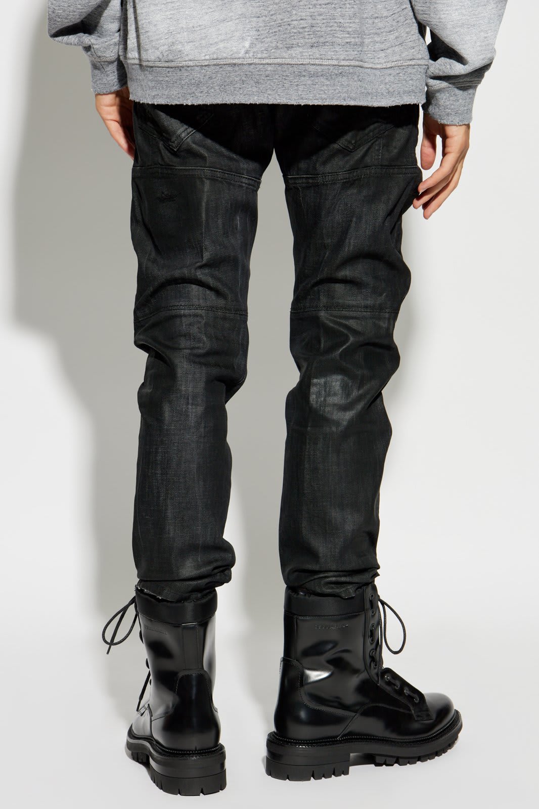 Shop Dsquared2 Tidy Biker Jeans In Black