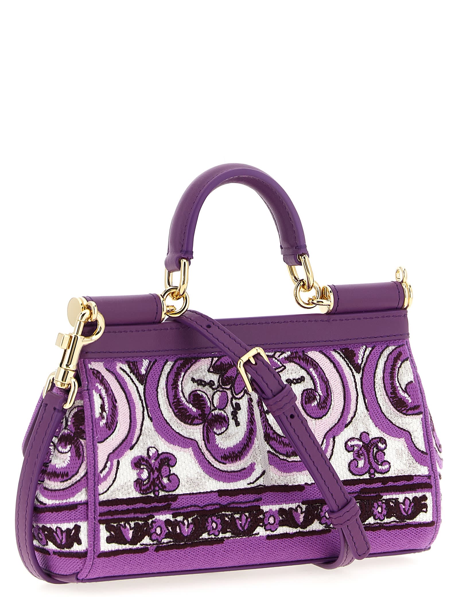 Dolce & Gabbana Sicily Small Handbag In Purple