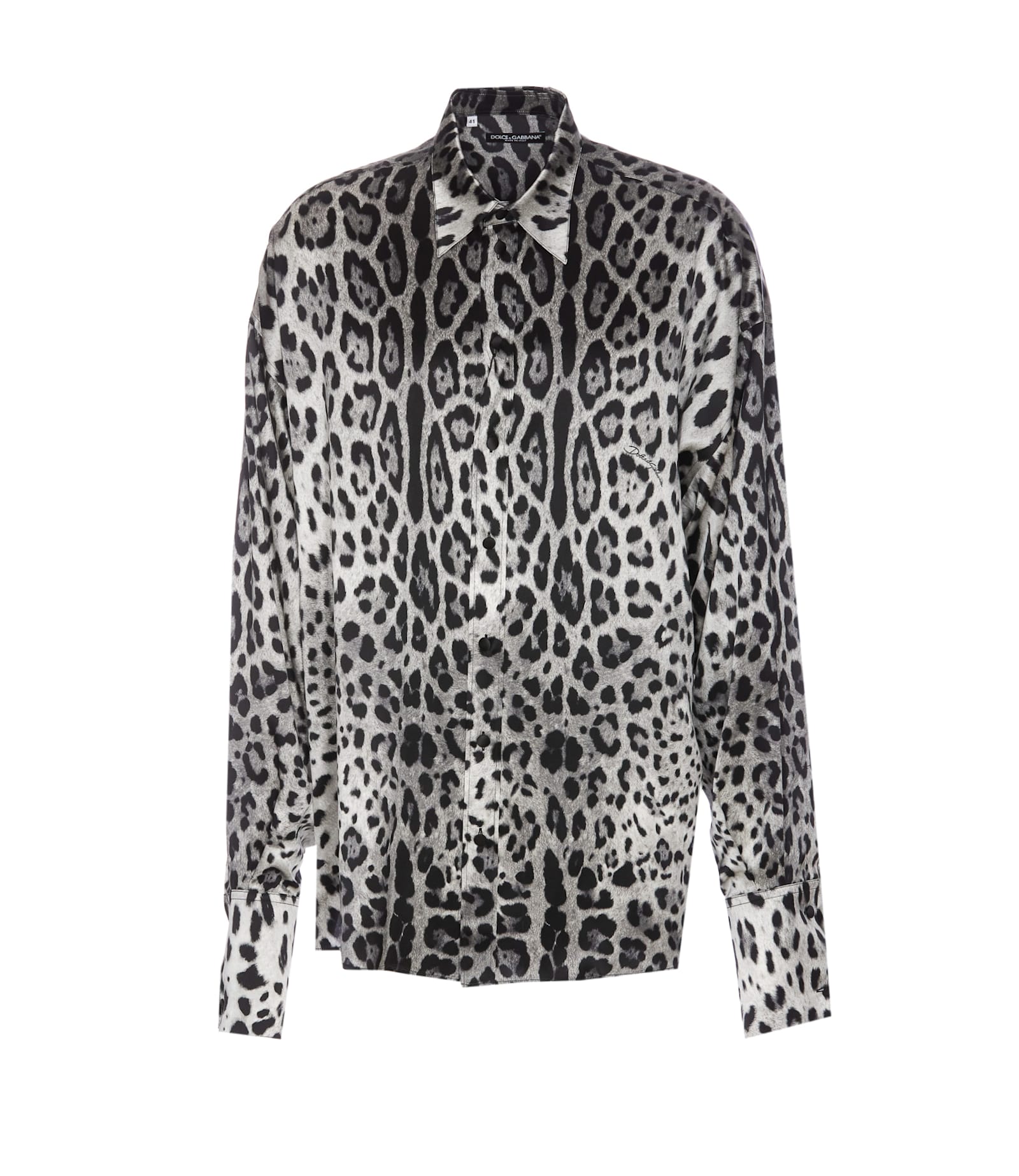 Shop Dolce & Gabbana Super Oversize Leopard Print Silk Shirt In Multicolour