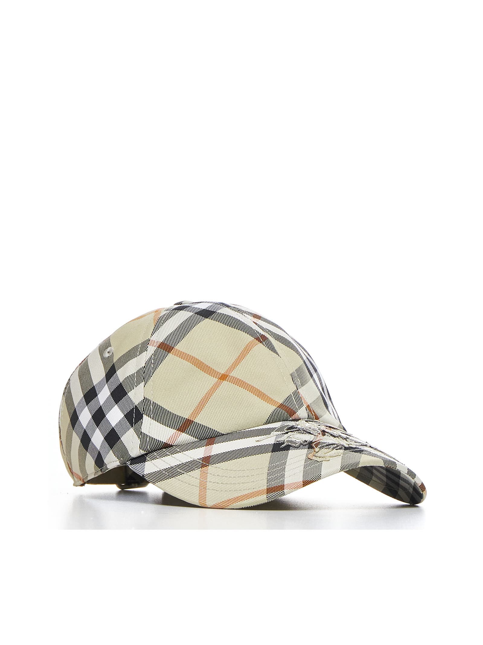 Shop Burberry Hat In Light Sage Ip Check