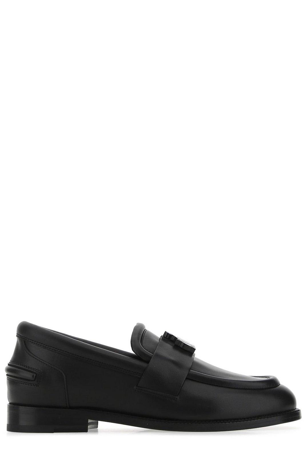 Lanvin Logo Tag Round Toe Loafers