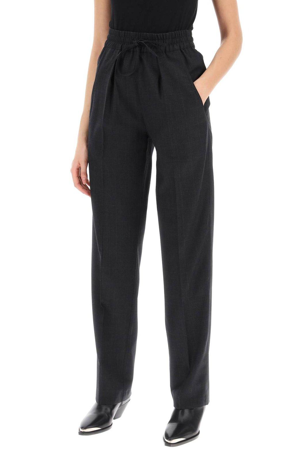 Shop Isabel Marant Liska Checked High-rise Trousers In Anthracite