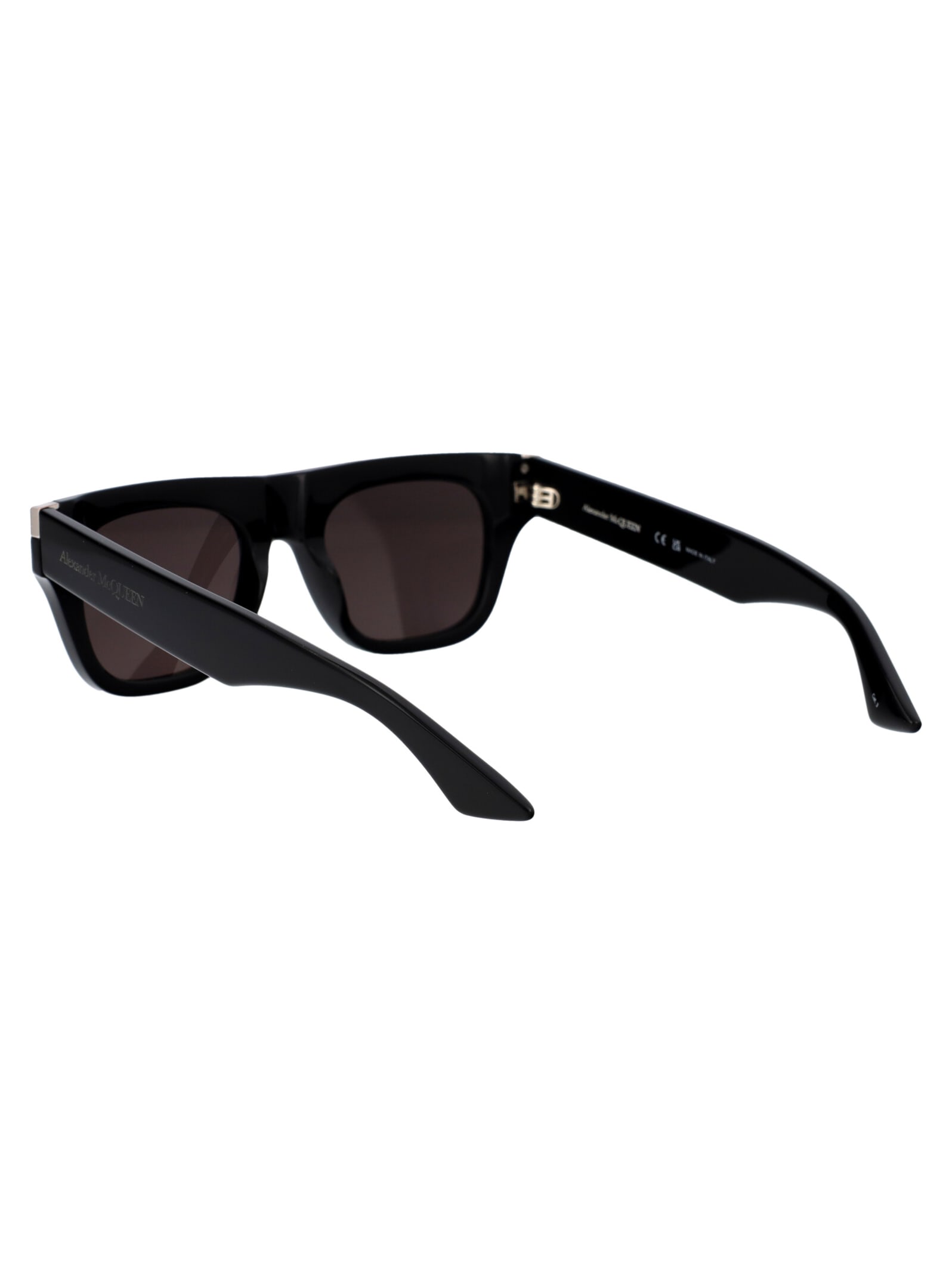 Shop Alexander Mcqueen Am0441s Sunglasses In 001 Black Black Grey