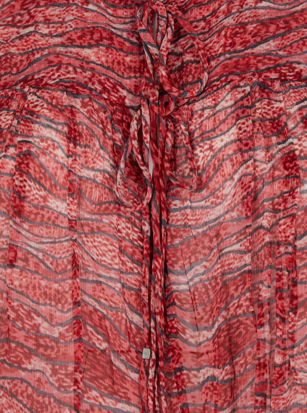 Shop Isabel Marant Étoile Advika Red Semi-transparent Shirt With All-over Print In Viscose Woman