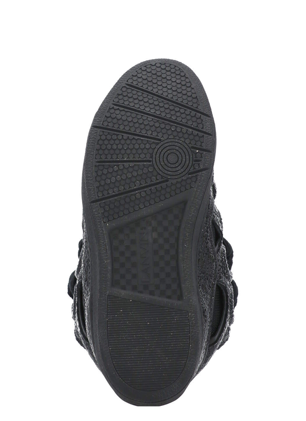 Lanvin Lace-up Textured Sneakers In Multi