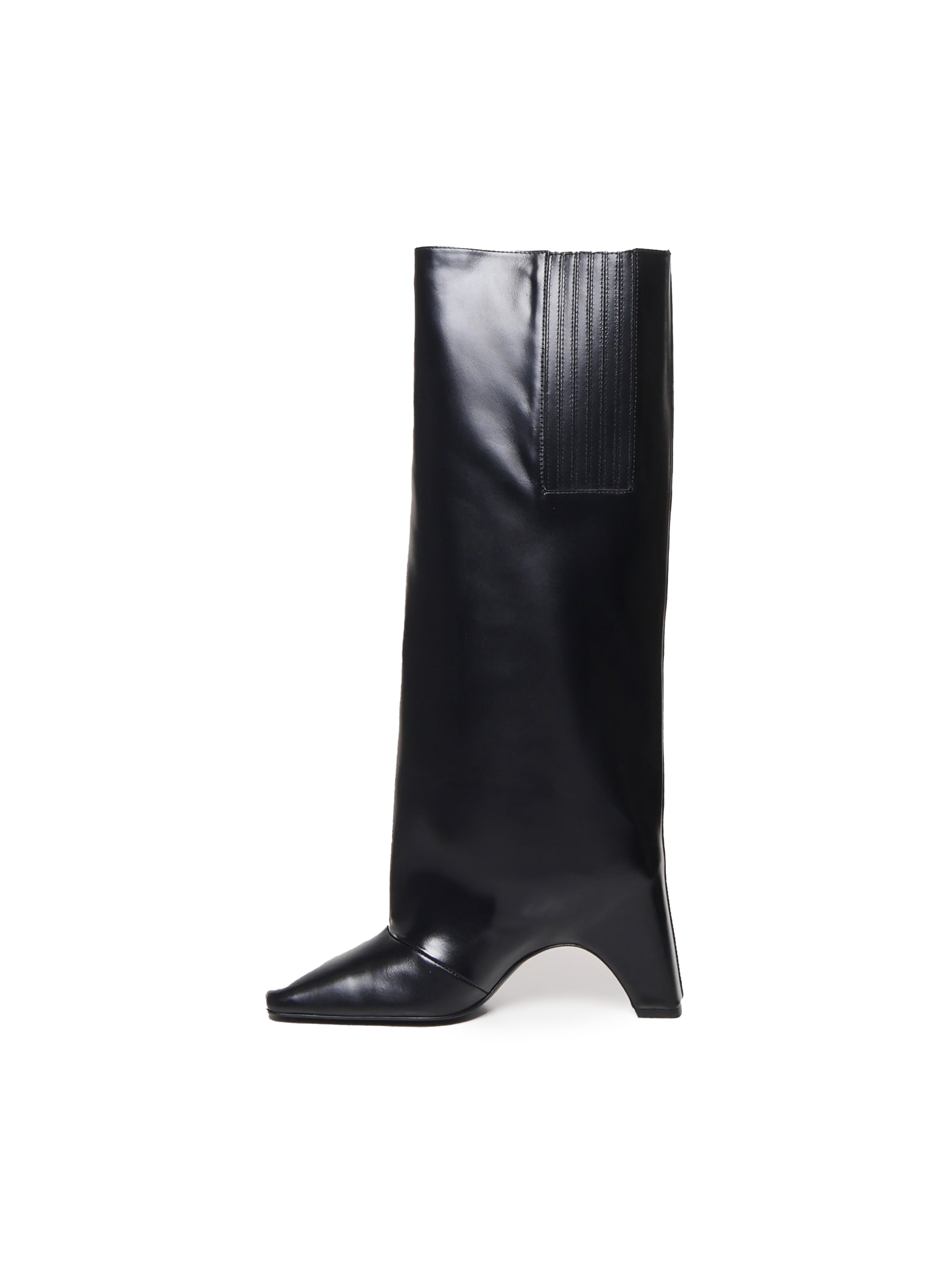 Coperni Leather Boots With Iconic Logo In Black
