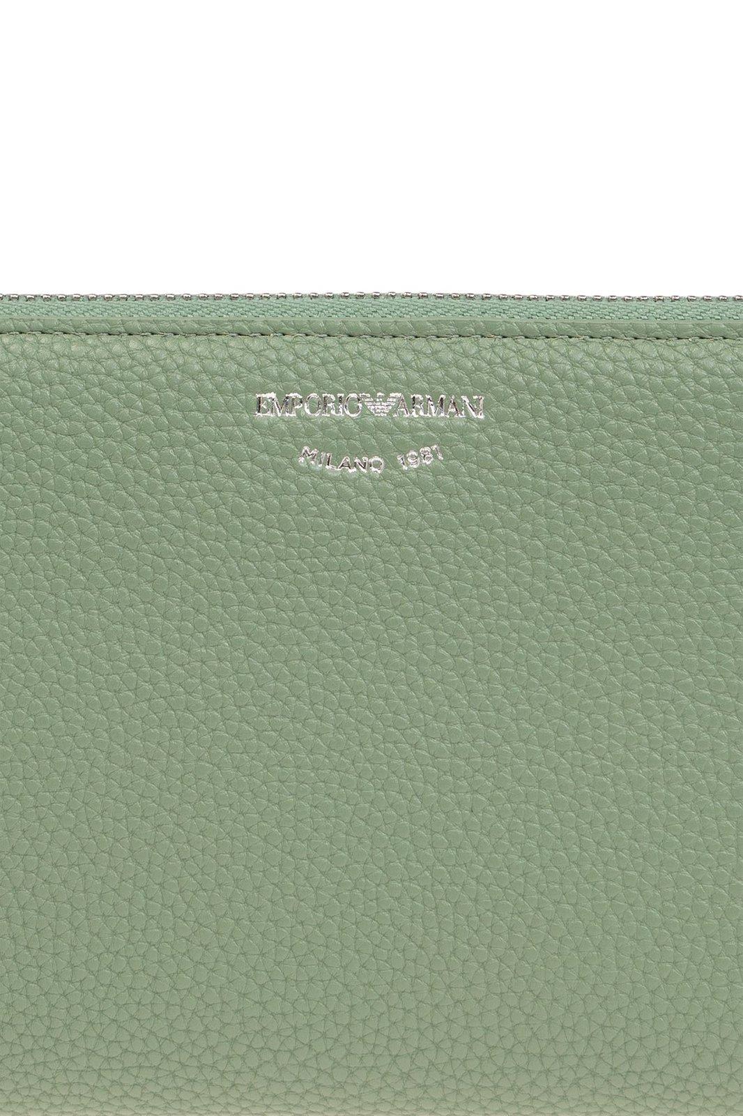 Shop Emporio Armani Wallet With Logo In Green