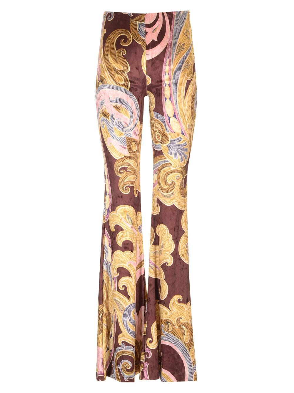 Shop Etro Stretch Chenille Trousers In White