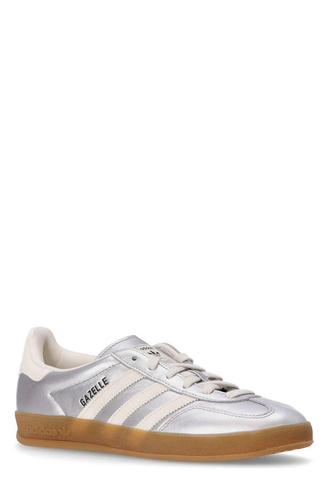 Adidas Originals Gazelle Lace-up Sneakers In Silver