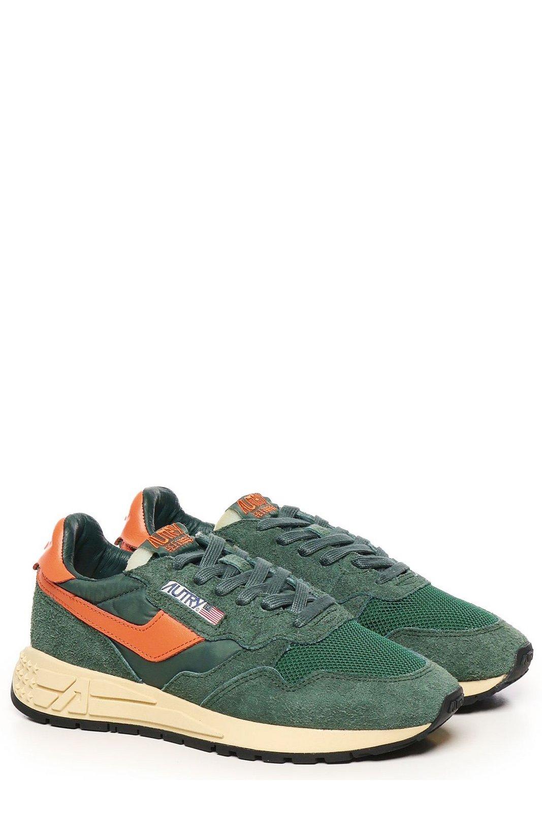 Autry Reelwind Low Green Sneakers With Logo In Green