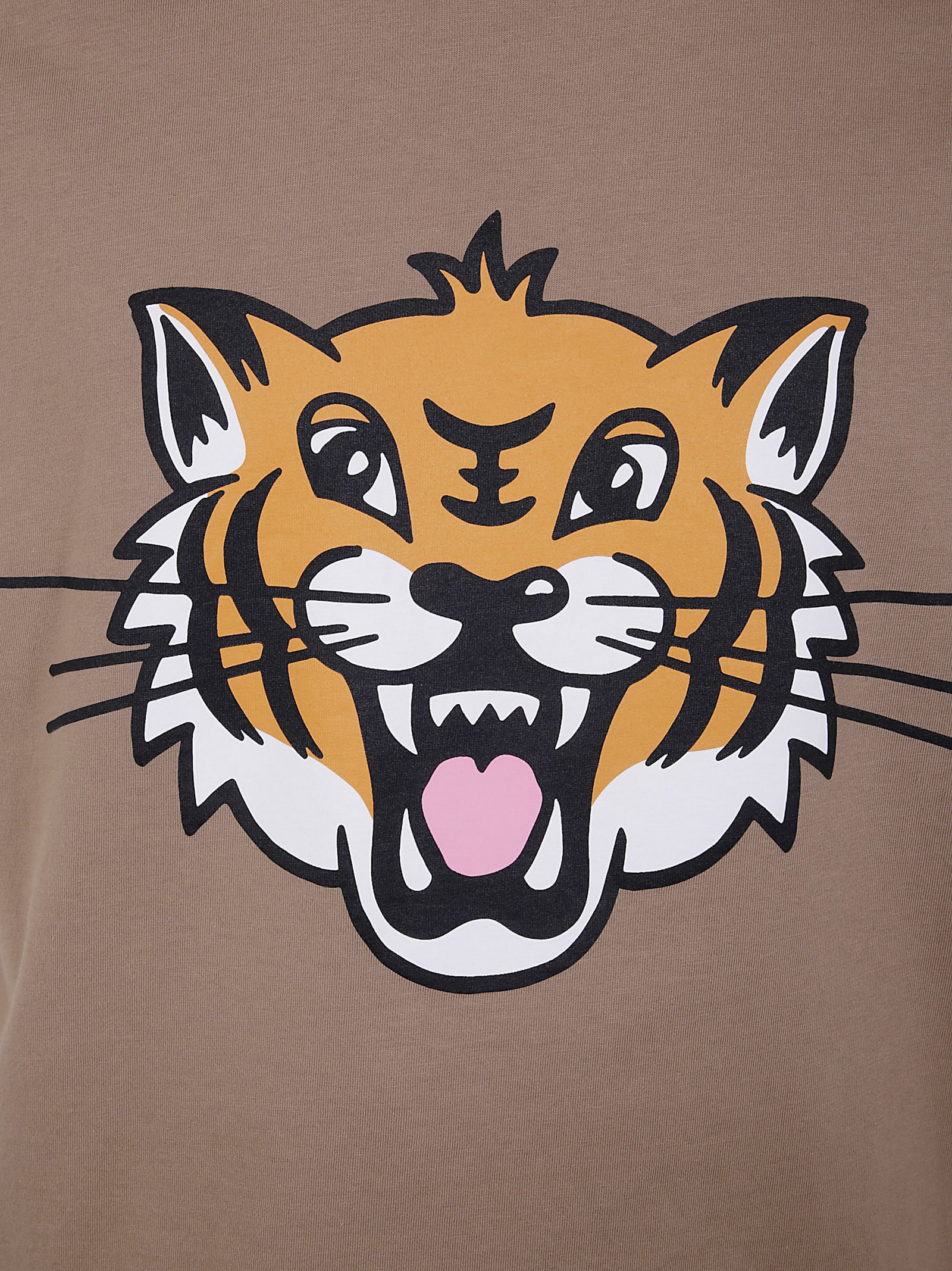 Kenzo Happy Tiger Classic Tshirt In Grege