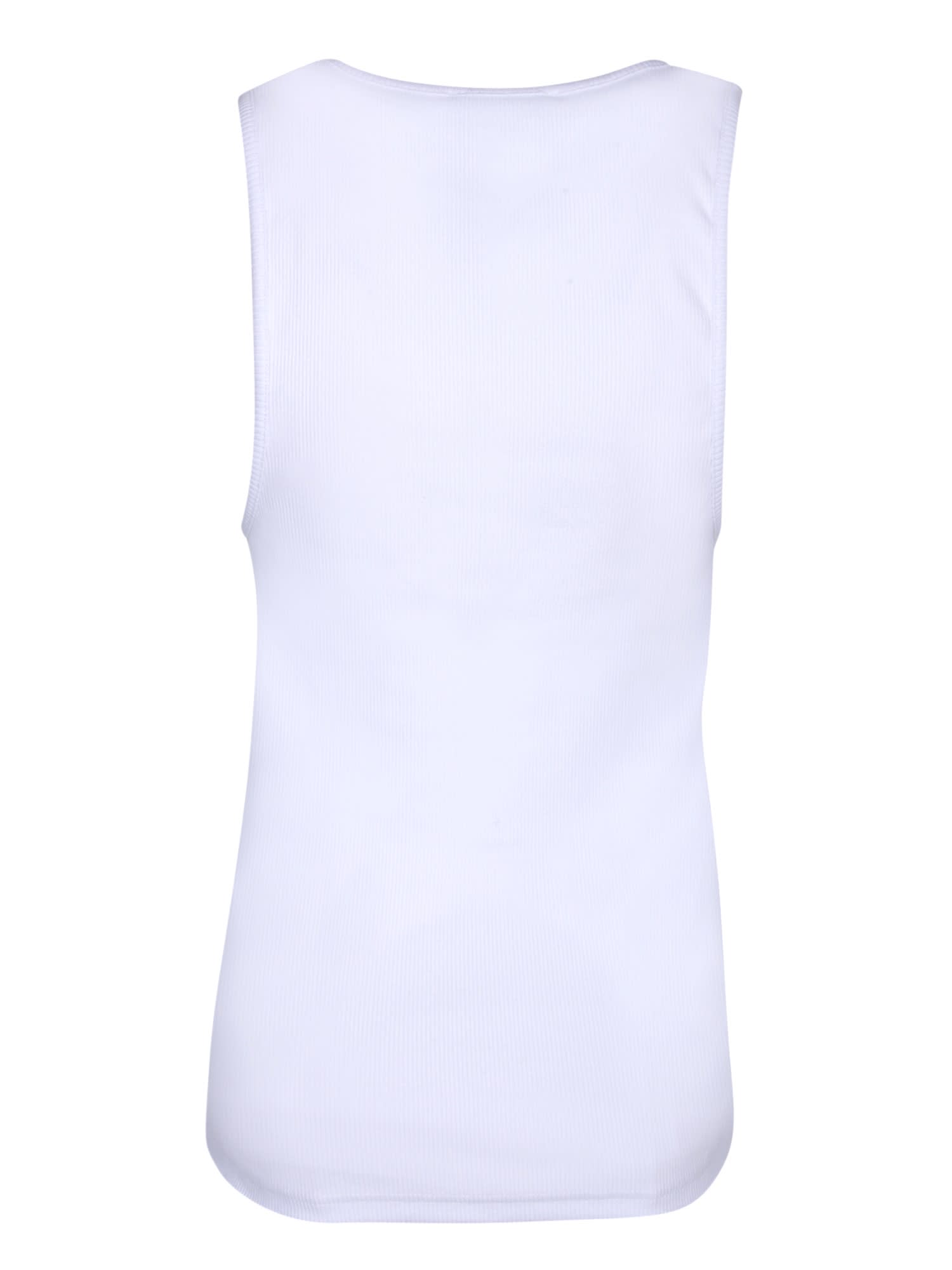 Shop Jw Anderson Embroidered Logo White Tank Top