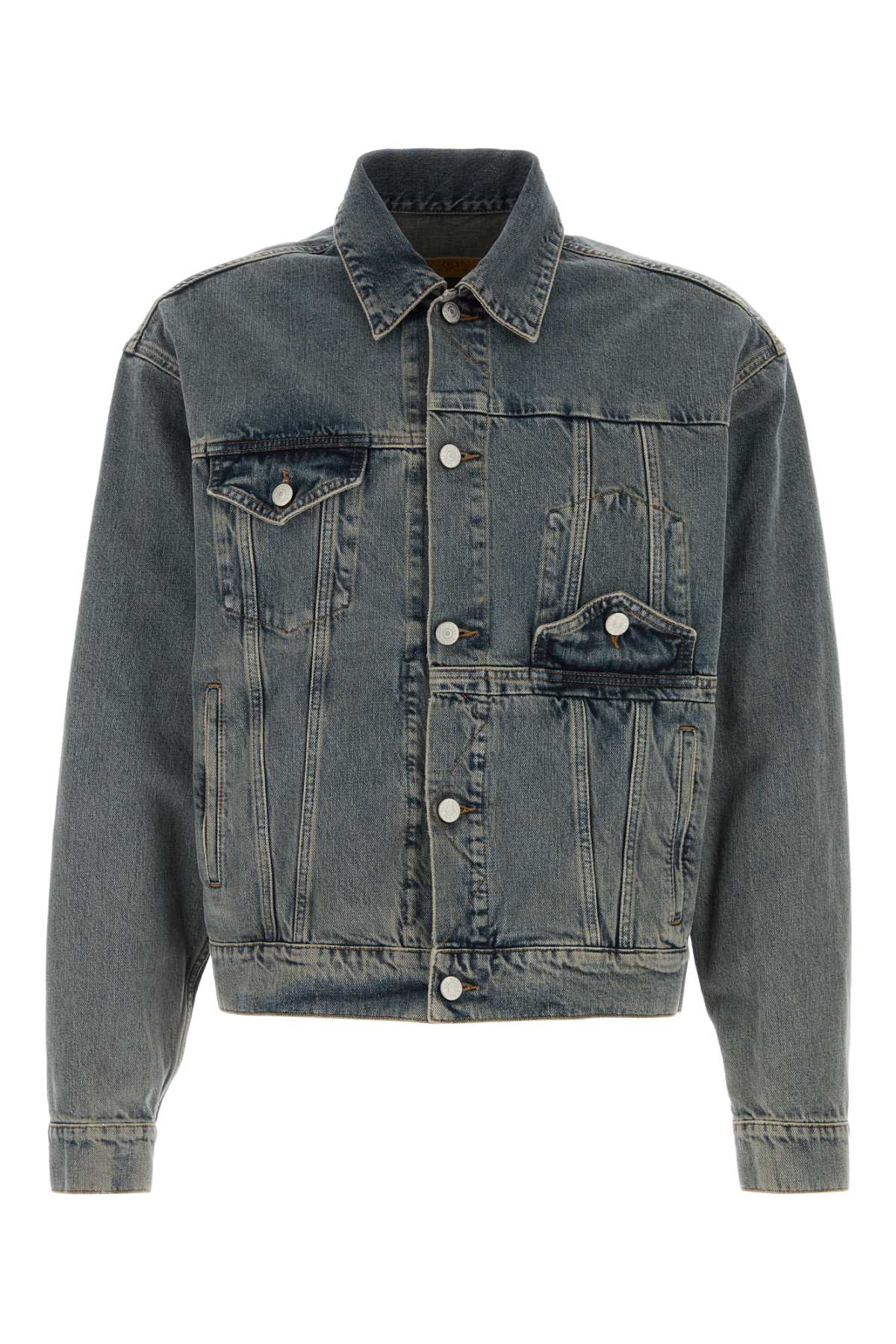 Mm6 Maison Margiela Denim Trucker Jacket In Black