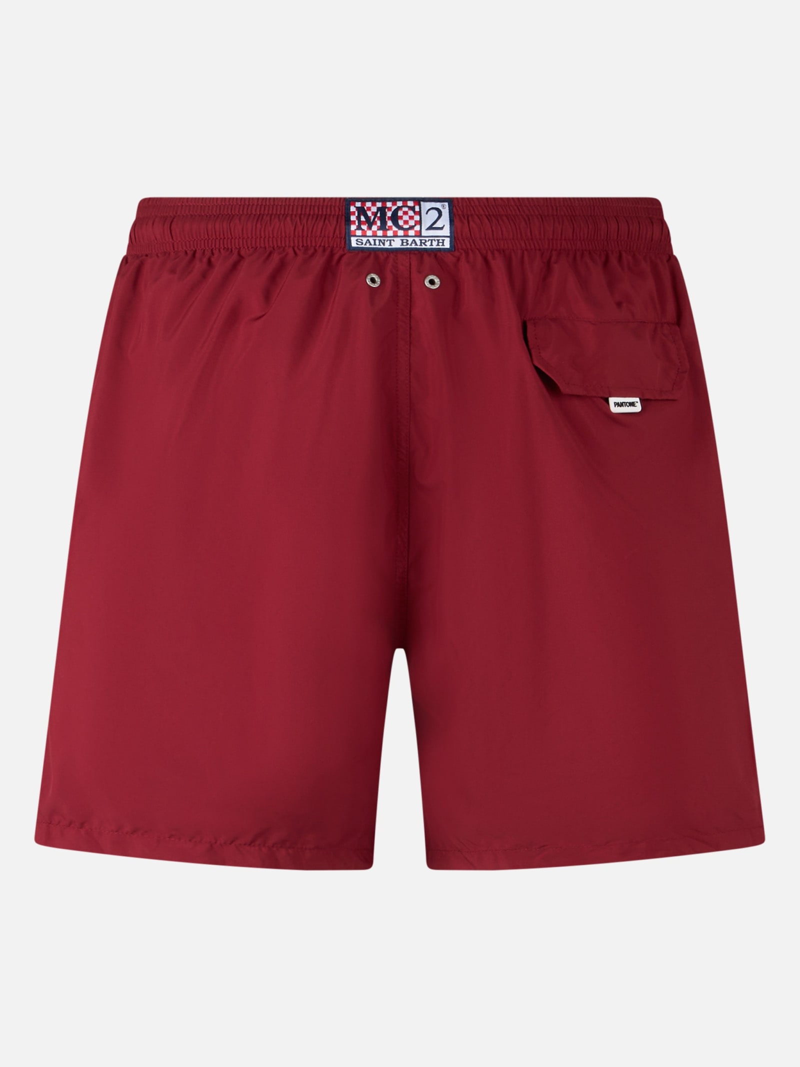 Mc2 Saint Barth Man Lightweight Fabric Burgundy Swim Shorts Lighting Pantone Pantone® Special Edition In Red