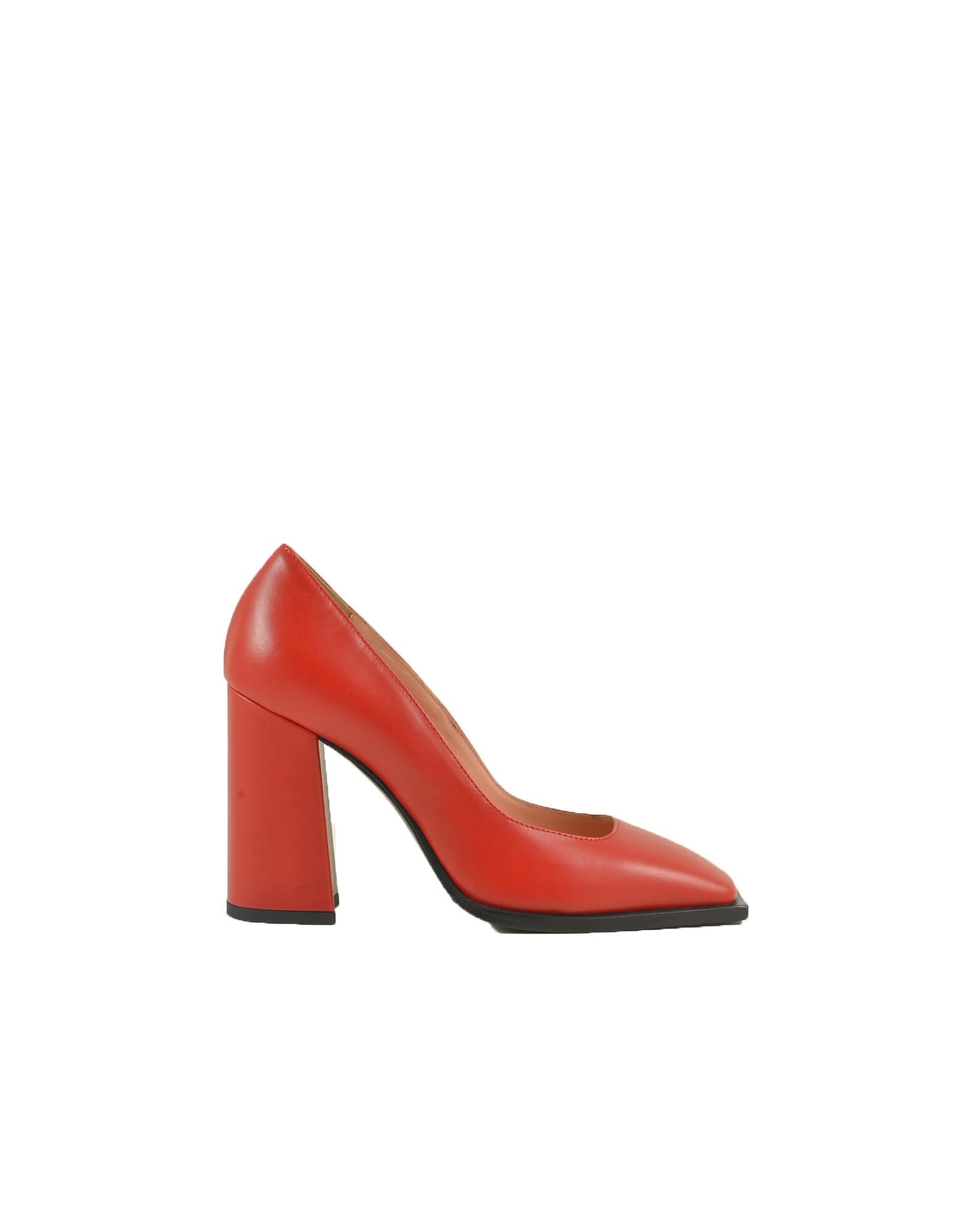Msgm Red & Black Leather Convertible Pumps