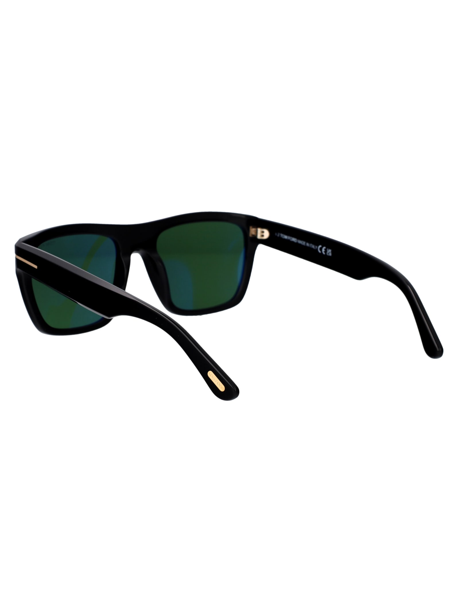 Shop Tom Ford Alberto Sunglasses In 01n Nero Lucido / Verde