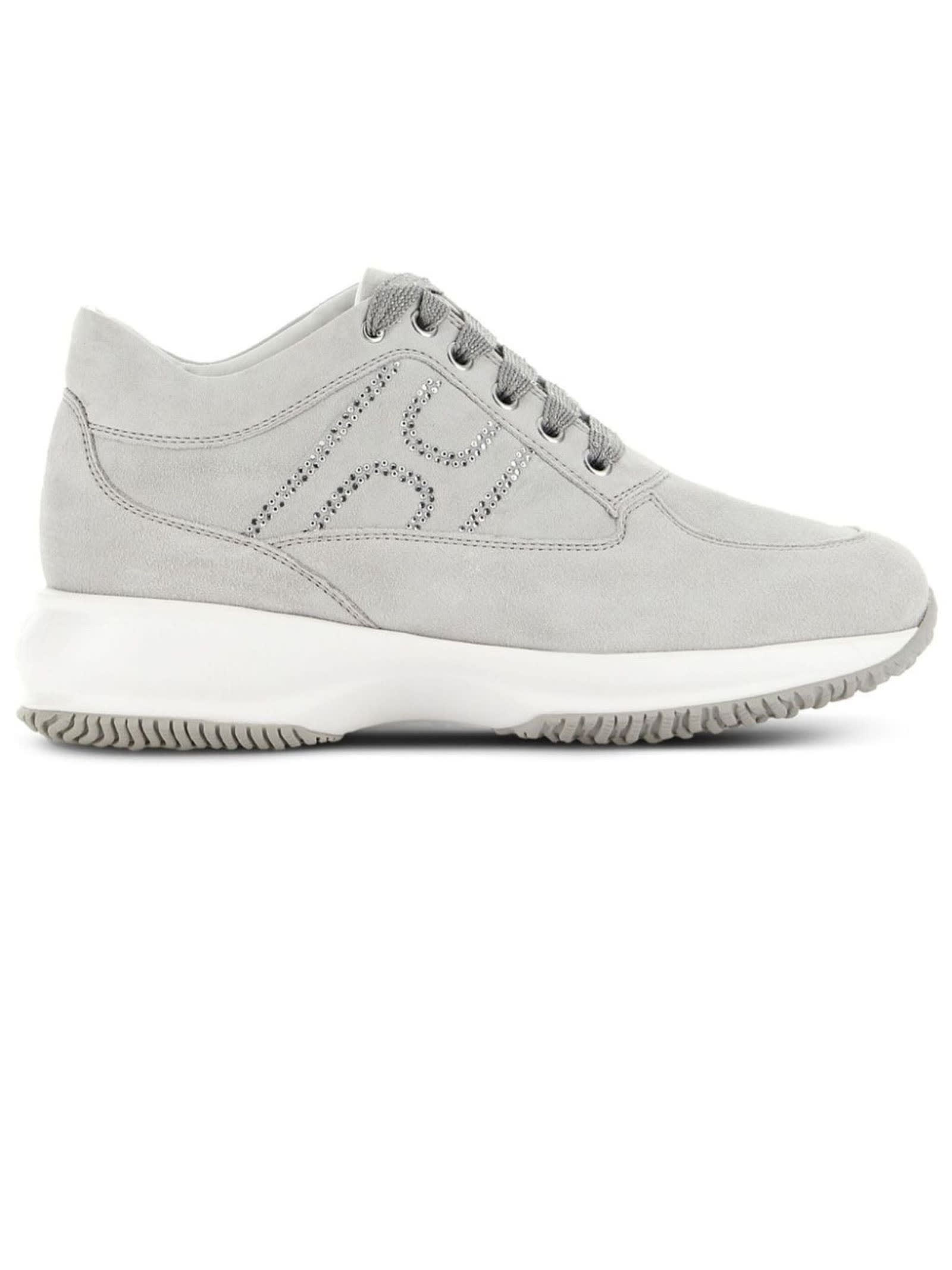 Shop Hogan Sneakers Grey In White
