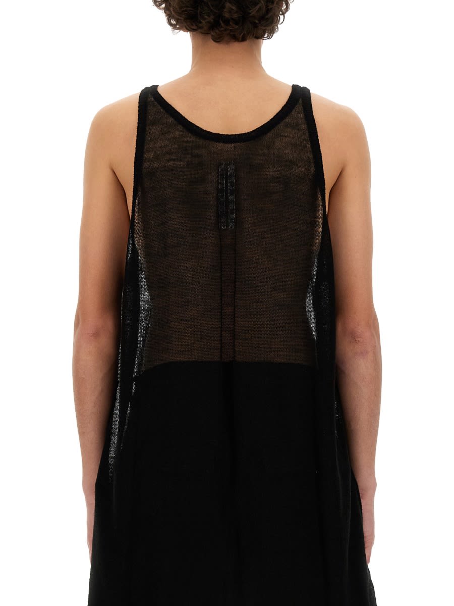 Rick Owens Knitted Tank Top In Black