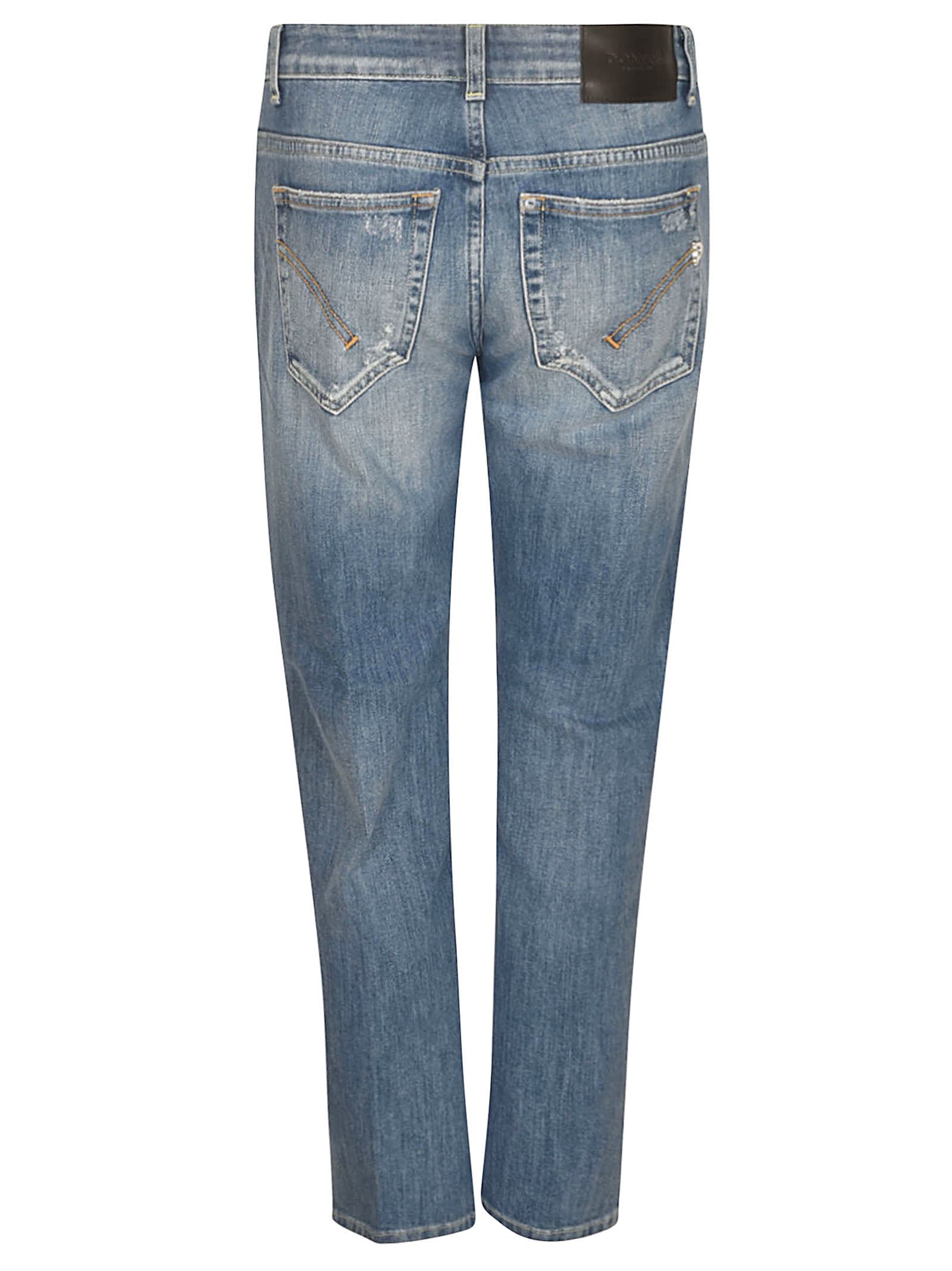 Dondup Distressed Logo-patch Jeans In 800
