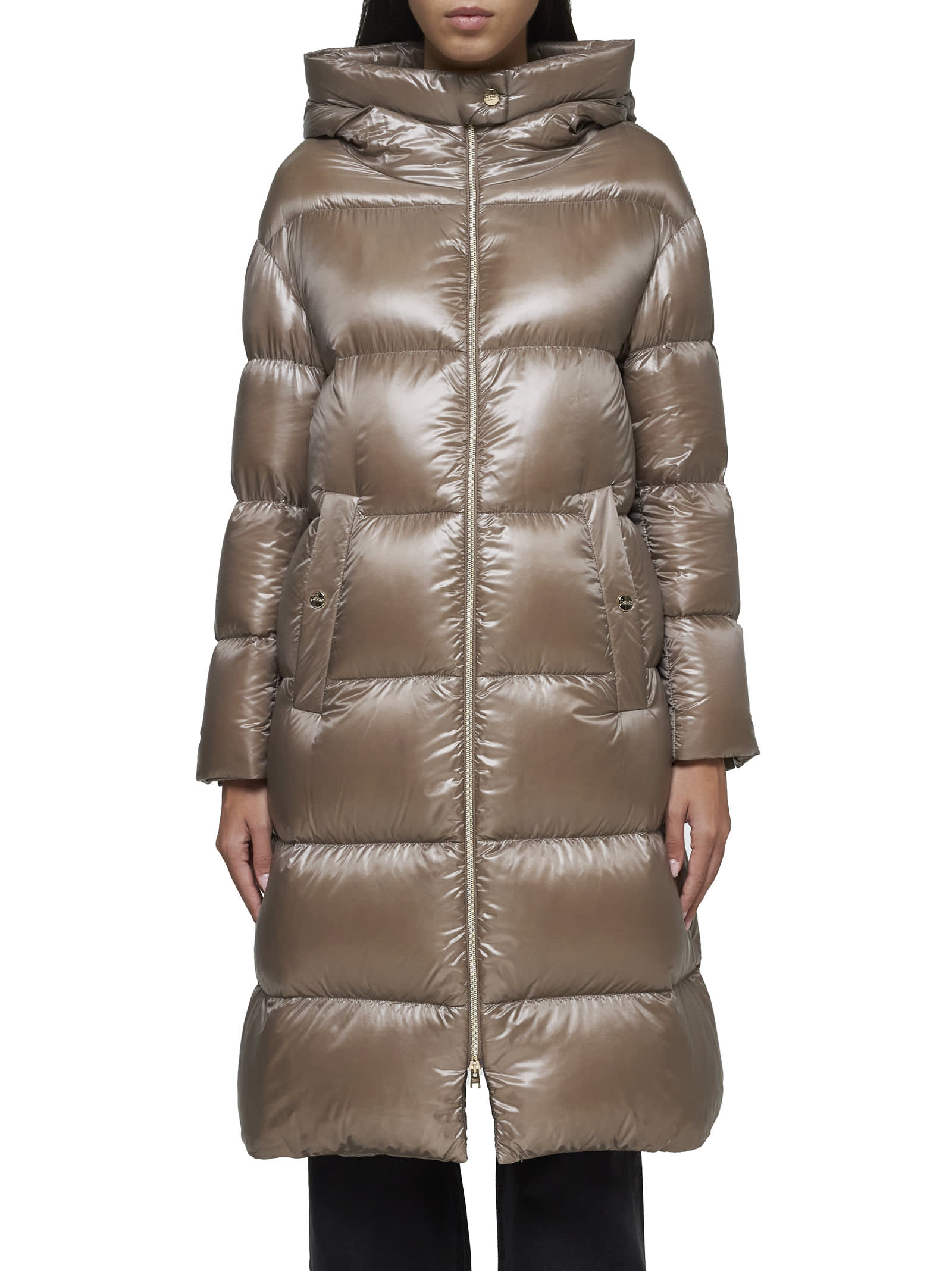 Shop Herno Down Jacket In Dove Grey