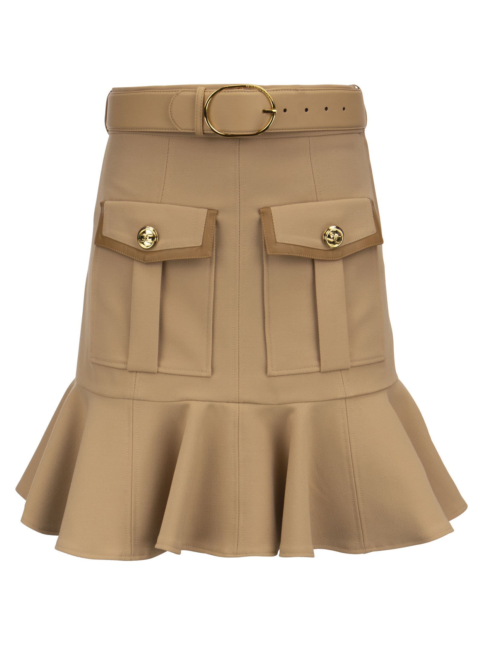Elisabetta Franchi Flounced Skirt With Details