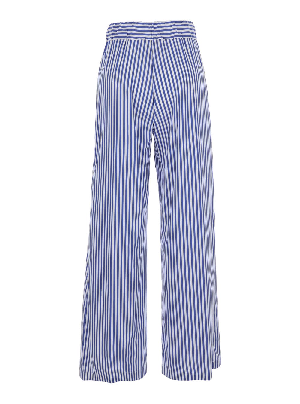 SEMICOUTURE JHONNY BLUE PANTS WITH ELASTIC WAIST AND ALL-OVER STRIPED MOTIF IN COTTON BLEND STRETCH WOMAN
