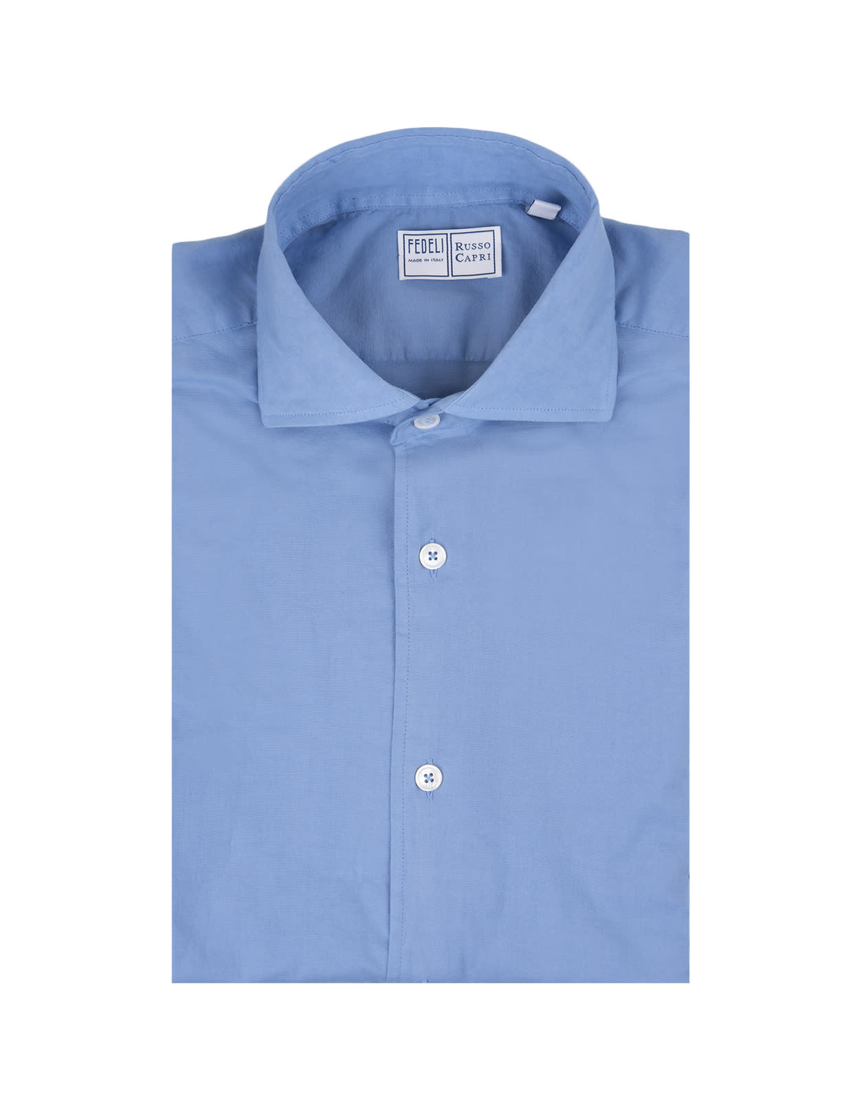 Shop Fedeli Sean Shirt In Sky Blue Panamino